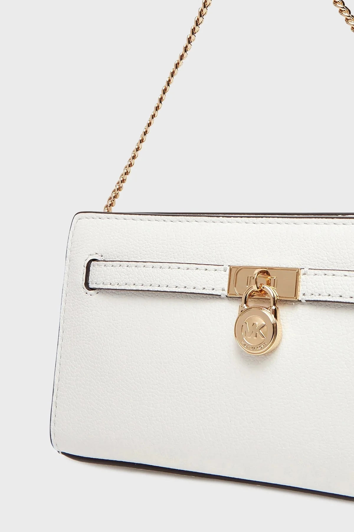Michael Kors Deri Logolu Çıkarılabilir Zincir Askılı Small 32F5GNXC0L085 Bayan Çanta 32F5GNXC0L 085 BEYAZ - 5