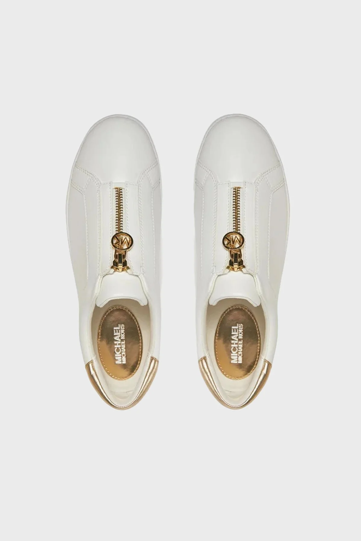 Michael Kors Deri Logolu Fermuarlı Sneaker 43R4KTFP2L740 Kadın Ayakkabı 43R4KTFP2L 740 BEYAZ - 4