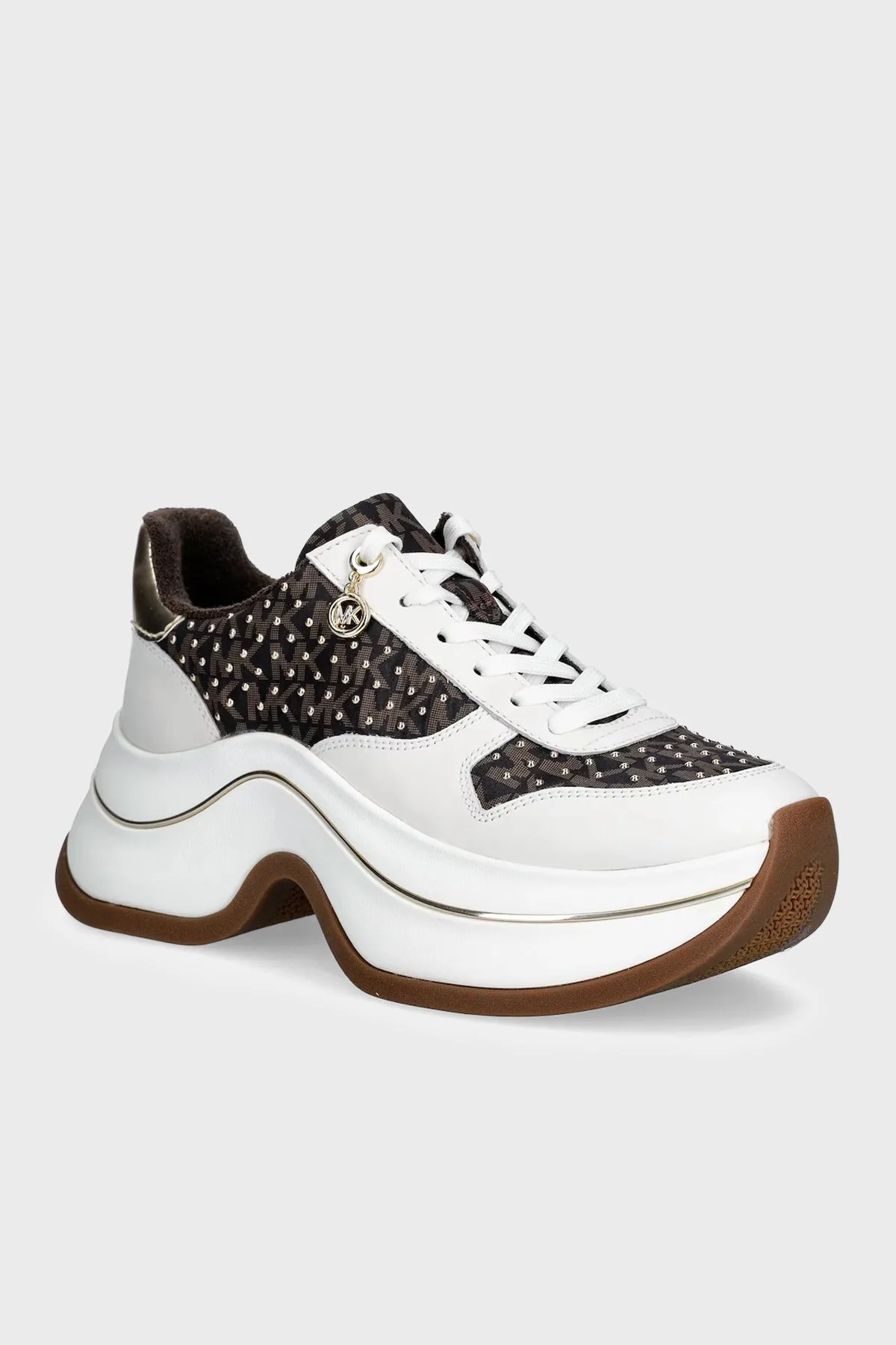 Michael Kors Deri Logolu Sneaker 43R6ARFS2Y200 Kadın Ayakkabı 43R6ARFS2Y 200 KAHVE-BEYAZ - 1