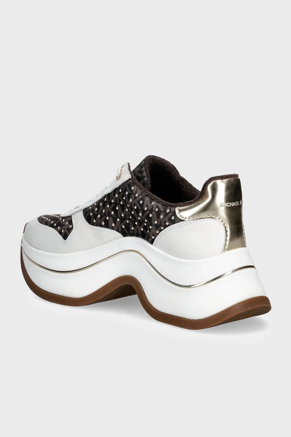Michael Kors Deri Logolu Sneaker 43R6ARFS2Y200 Kadın Ayakkabı 43R6ARFS2Y 200 KAHVE-BEYAZ - 2