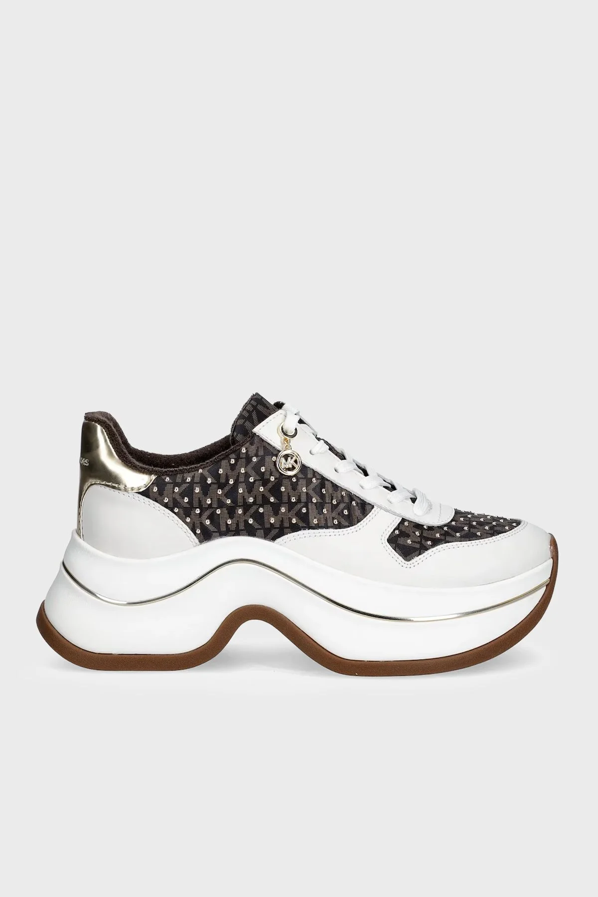 Michael Kors Deri Logolu Sneaker 43R6ARFS2Y200 Kadın Ayakkabı 43R6ARFS2Y 200 KAHVE-BEYAZ - 4