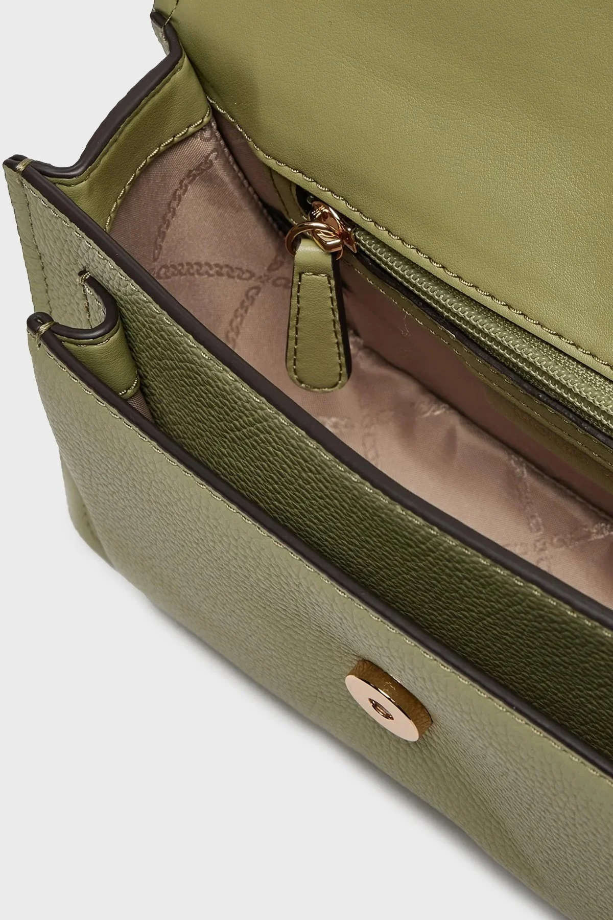 Michael Kors Deri Logolu Zincir Askılı 30T4GC7L3T334 Bayan Çanta 30T4GC7L3T 334 HAKİ - 11