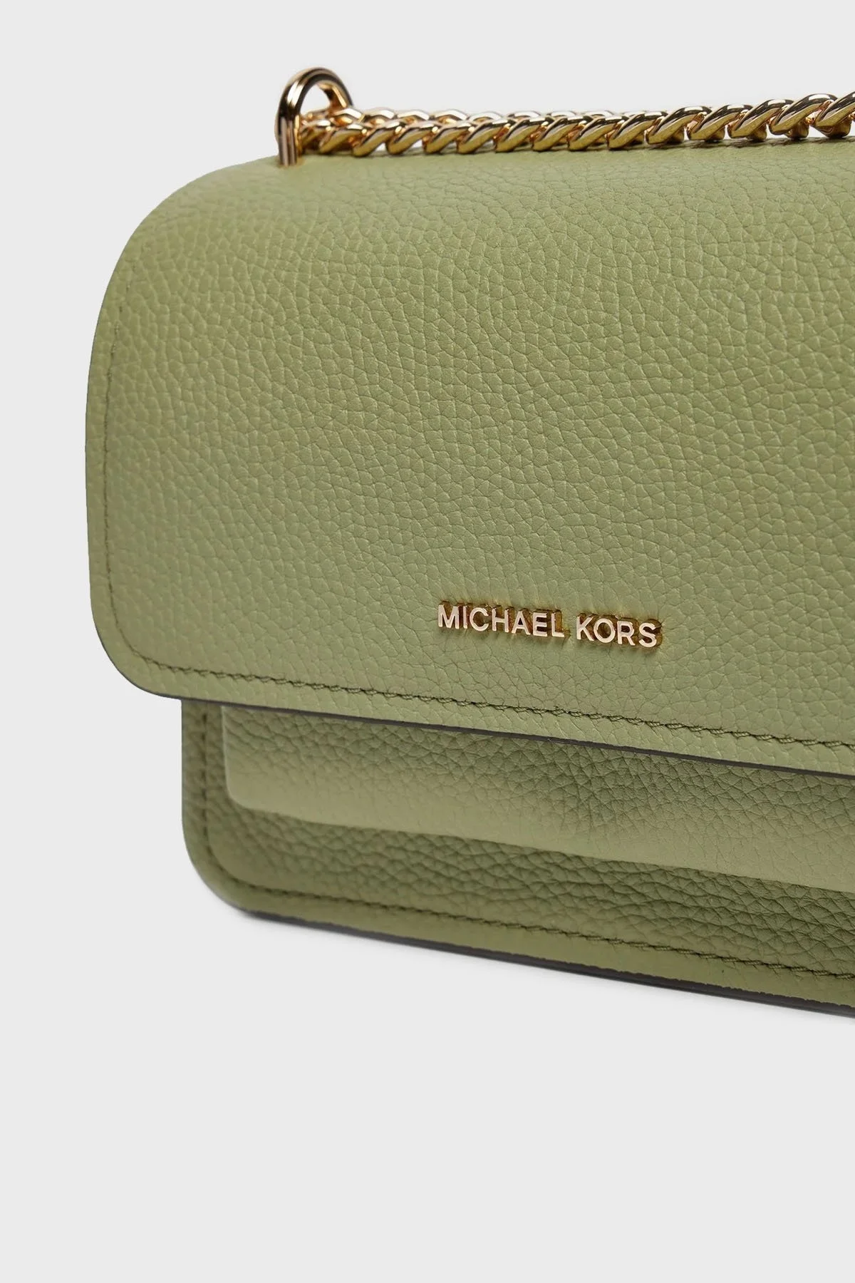 Michael Kors Deri Logolu Zincir Askılı 32T4GC7C1T334 Bayan Çanta 32T4GC7C1T 334 HAKİ - 12