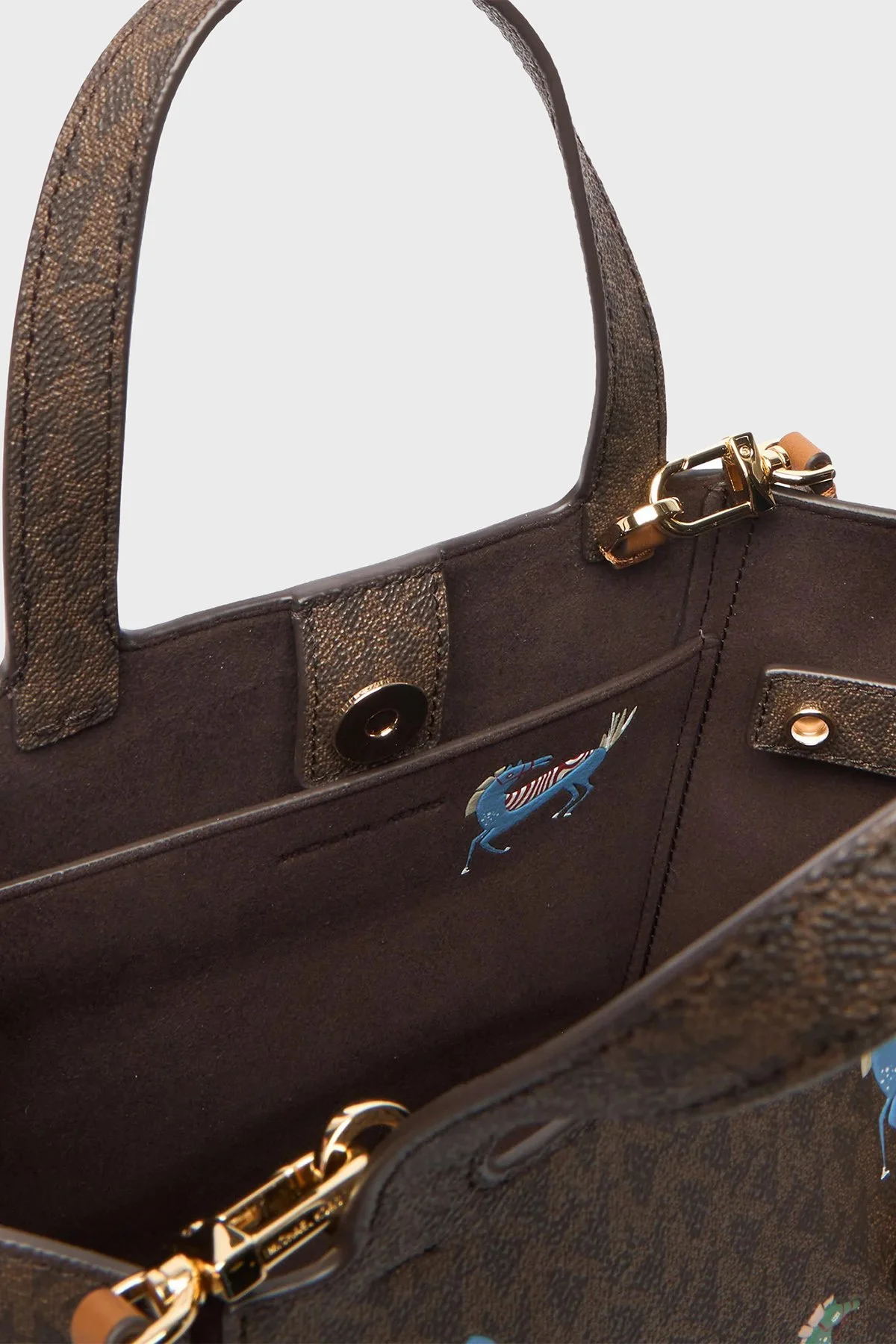 Michael Kors Desenli Ayarlanabilir ve Çıkarilabilir Askılı 30R6G9JT9U252 Bayan Çanta 30R6G9JT9U 252 KAHVE - 7