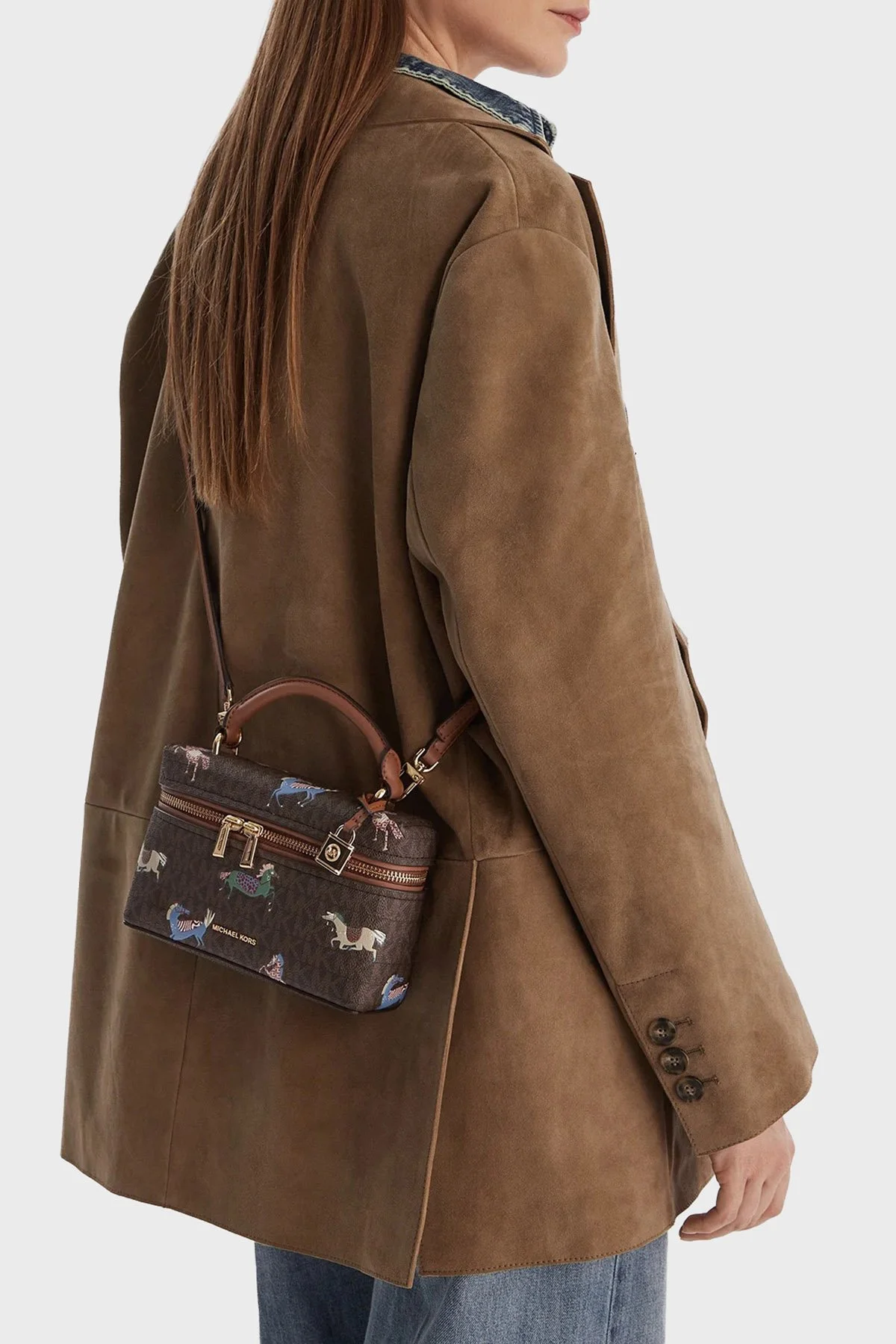 Michael Kors Desenli Ayarlanabilir ve Çıkarılabilir Askılı 32R6GQ1C0U252 Bayan Çanta 32R6GQ1C0U 252 KAHVE - 2