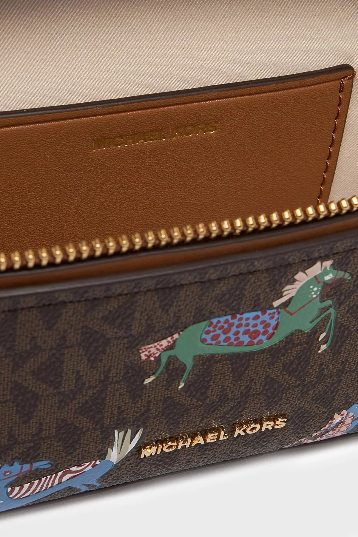 Michael Kors Desenli Ayarlanabilir ve Çıkarılabilir Askılı 32R6GQ1C0U252 Bayan Çanta 32R6GQ1C0U 252 KAHVE - 5