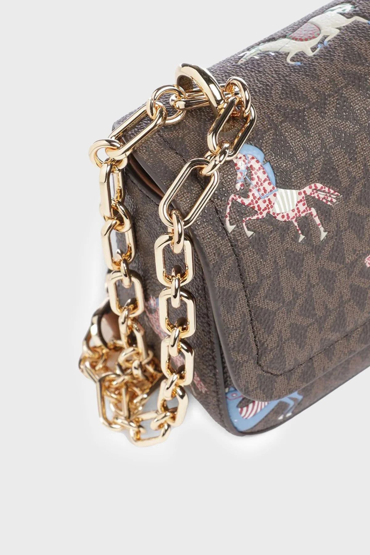 Michael Kors Desenli Ayarlanabilir Zincir Askılı 30R6G2RL5U252 Bayan Çanta 30R6G2RL5U 252 KAHVE - 4