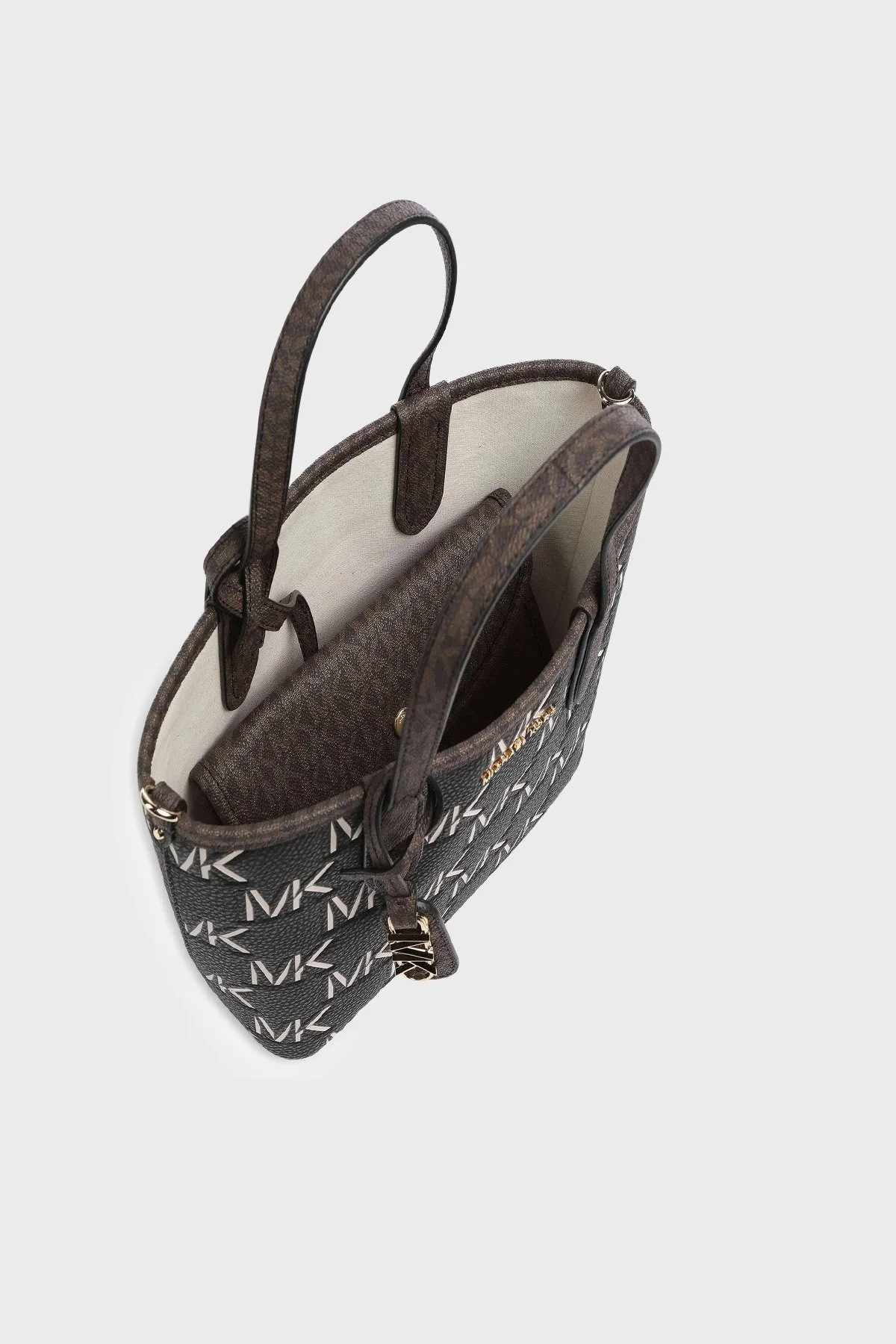 Michael Kors Eliza Küçük Ek lı Çıkarılabilir Uzatma Askılı 30F3GZAT0L292 Bayan Çanta 30F3GZAT0L 292 KAHVE-SİYAH - 7