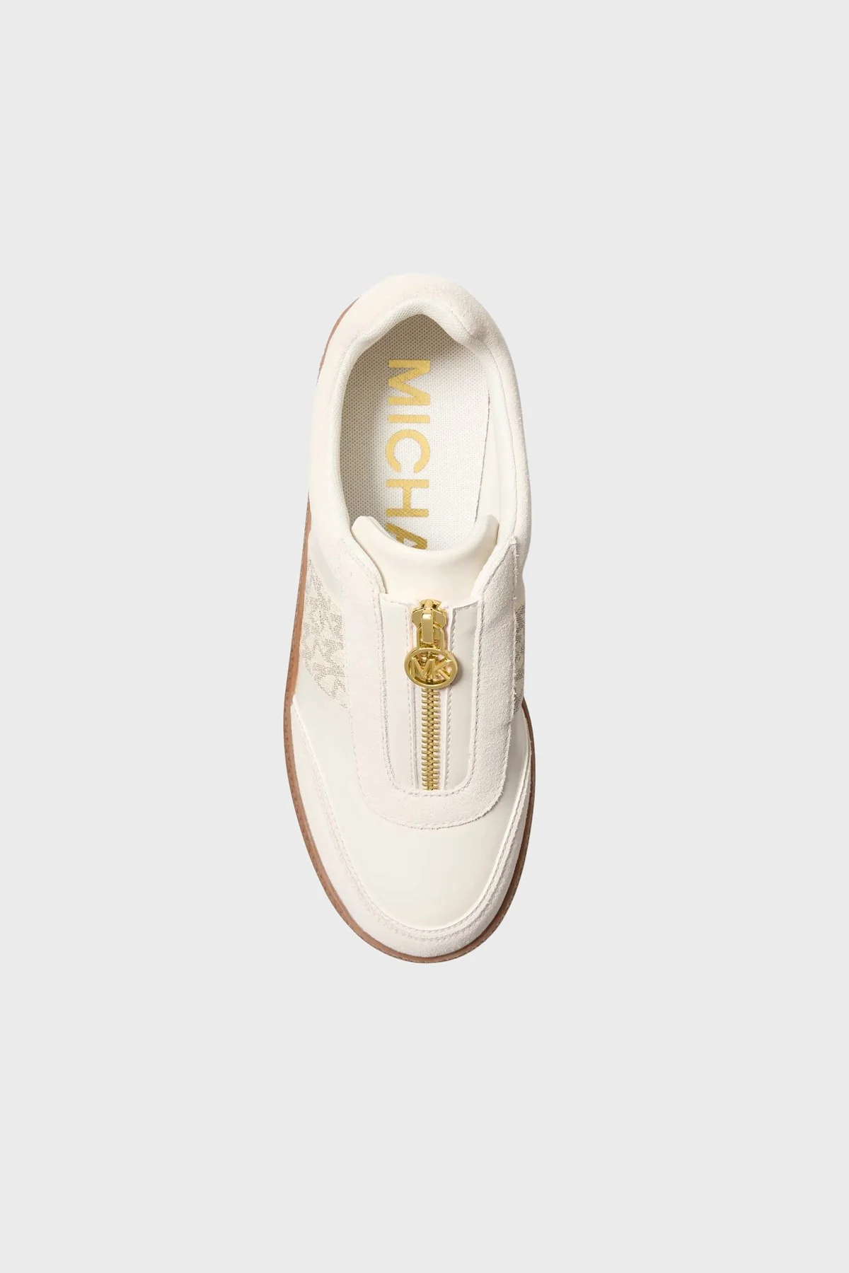 Michael Kors Fermuar Detaylı Logolu Sneaker 43F6JVFP3L150 Kadın Ayakkabı 43F6JVFP3L 150 Ekru - 3