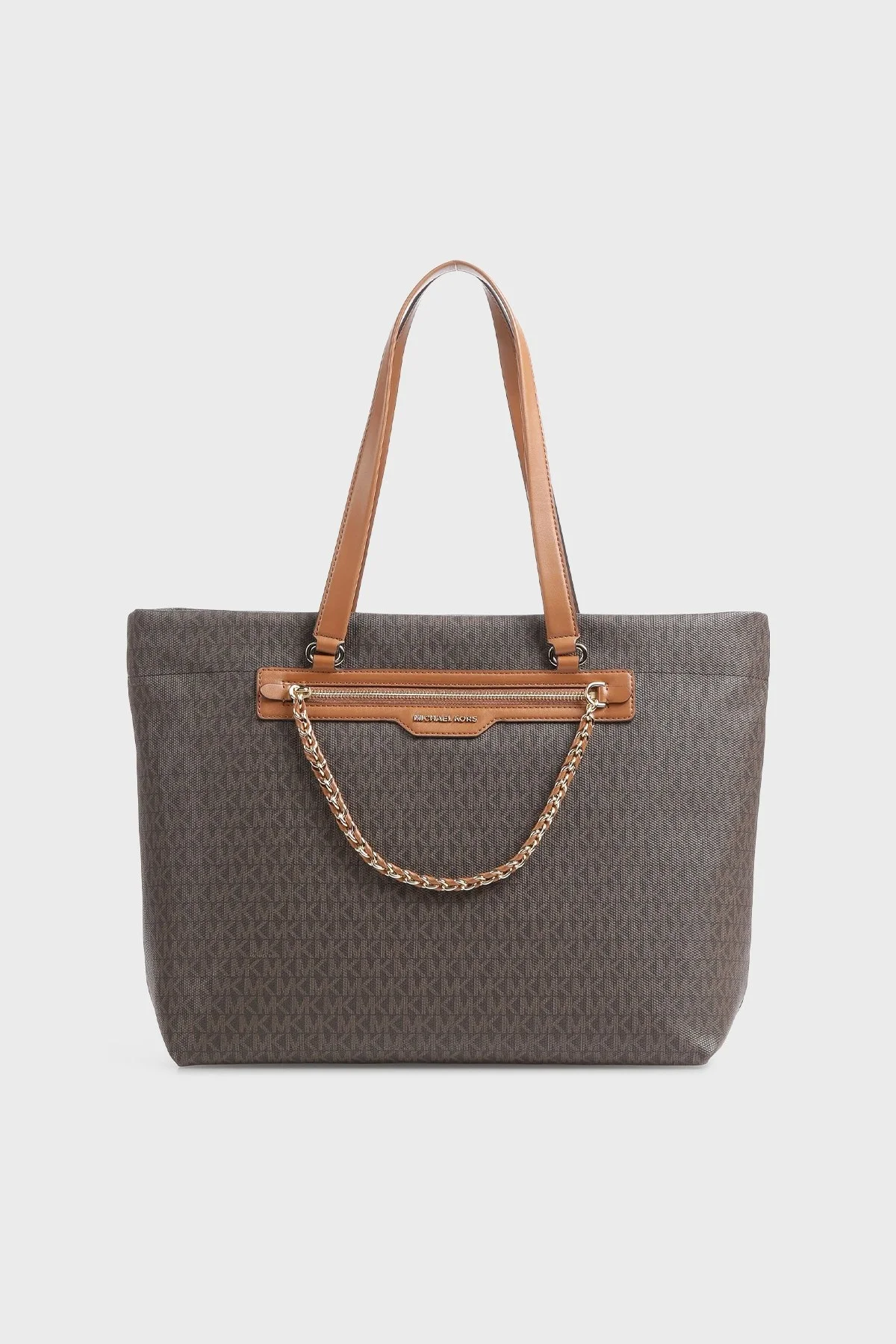 Michael Kors Fermuarlı Büyük 30R3G04T3B Bayan Çanta 30R3G04T3B BRN ACORN KAHVE - 1