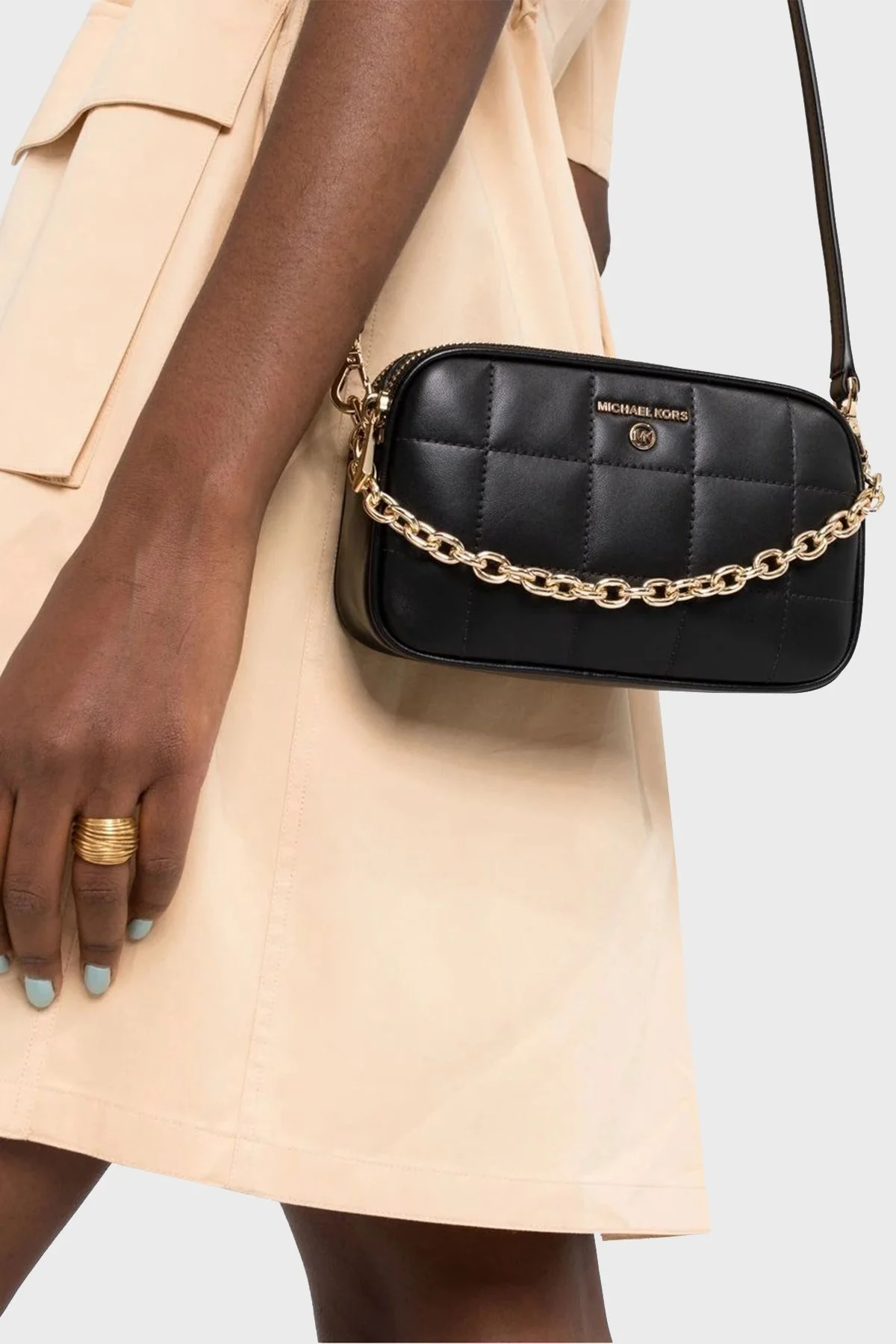 Michael Kors Fermuarlı Hakiki Deri Ayarlanabilir Omuz Askılı Bayan Çanta 32H1GT9C5L 001 SİYAH - 2