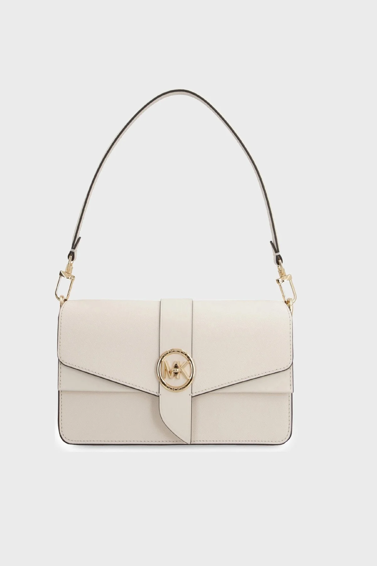 Michael Kors Greenwich Logolu Çıkarılabilir Omuz Askılı Deri 30H1GGRL2L289 Bayan Çanta 30H1GGRL2L 289 EKRU - 1