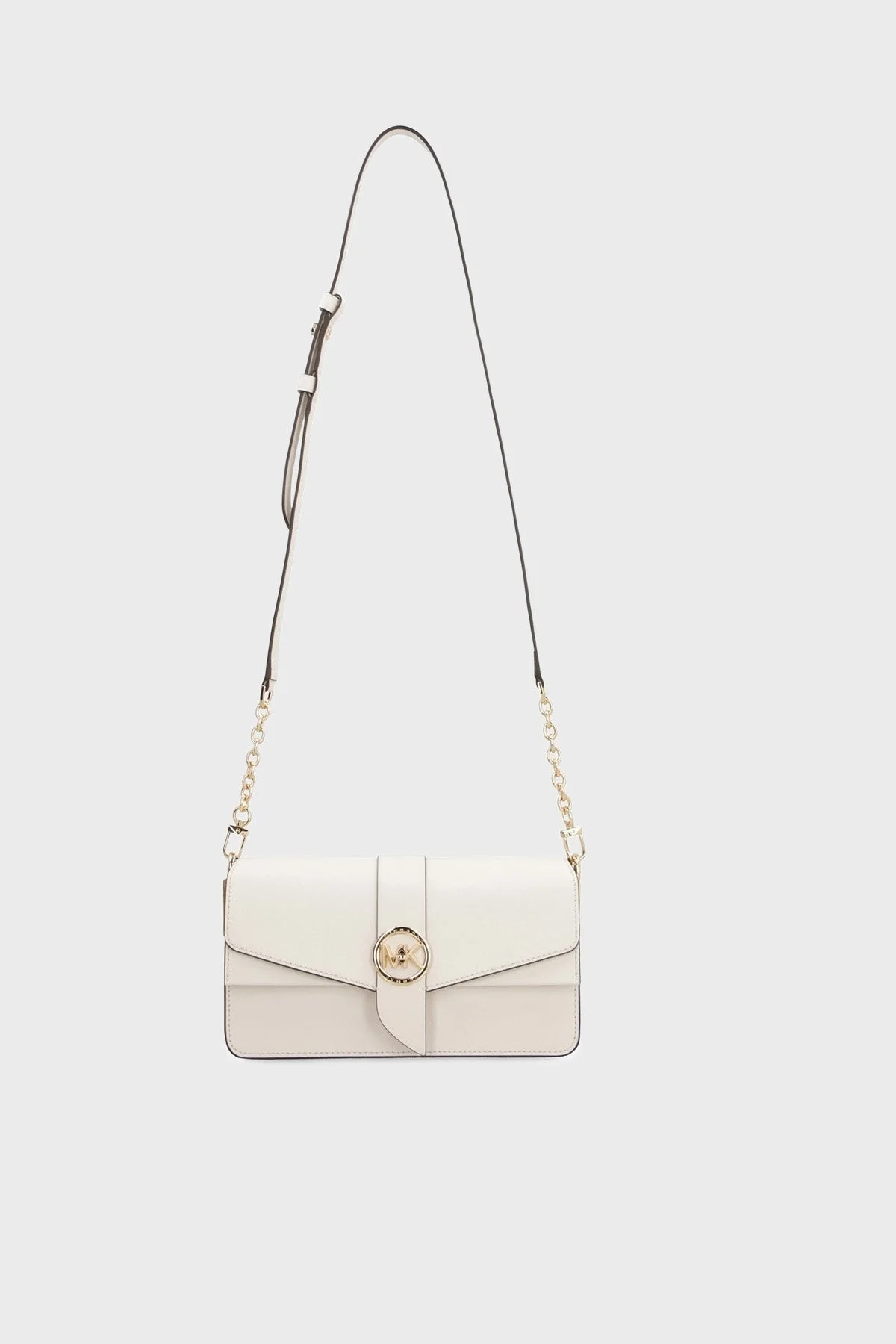 Michael Kors Greenwich Logolu Çıkarılabilir Omuz Askılı Deri 30H1GGRL2L289 Bayan Çanta 30H1GGRL2L 289 EKRU - 4