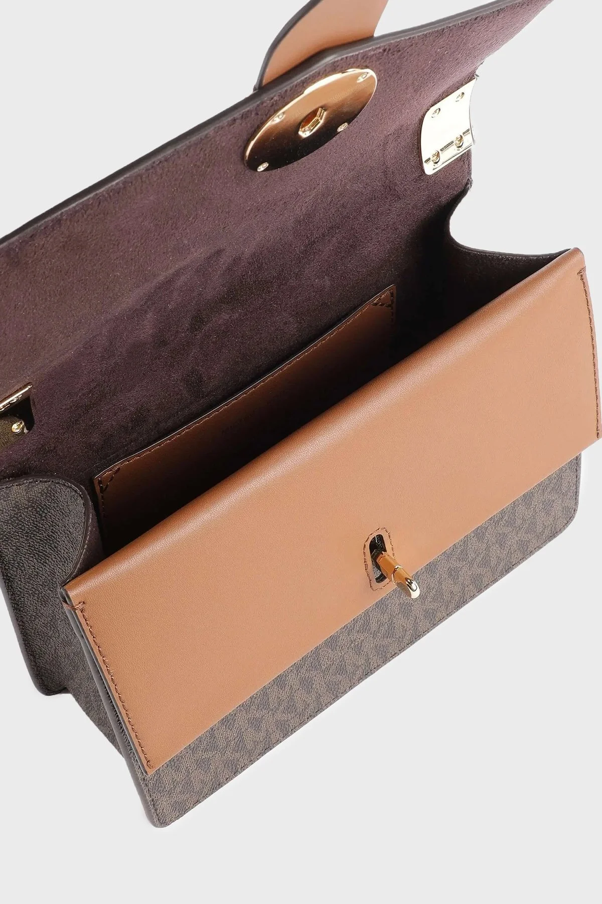 Michael Kors Greenwich Zincir Askılı Saffiano Deri Çapraz 32S1GGRC0B982 Bayan Çanta 32S1GGRC0B 982 KIRMIZI-KAHVE - 4