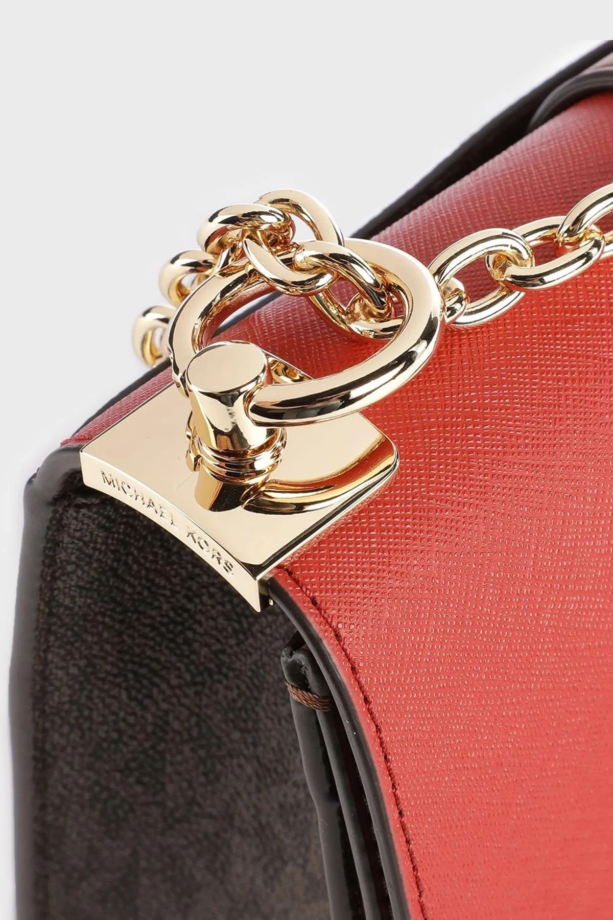 Michael Kors Greenwich Zincir Askılı Saffiano Deri Çapraz 32S1GGRC0B982 Bayan Çanta 32S1GGRC0B 982 KIRMIZI-KAHVE - 5