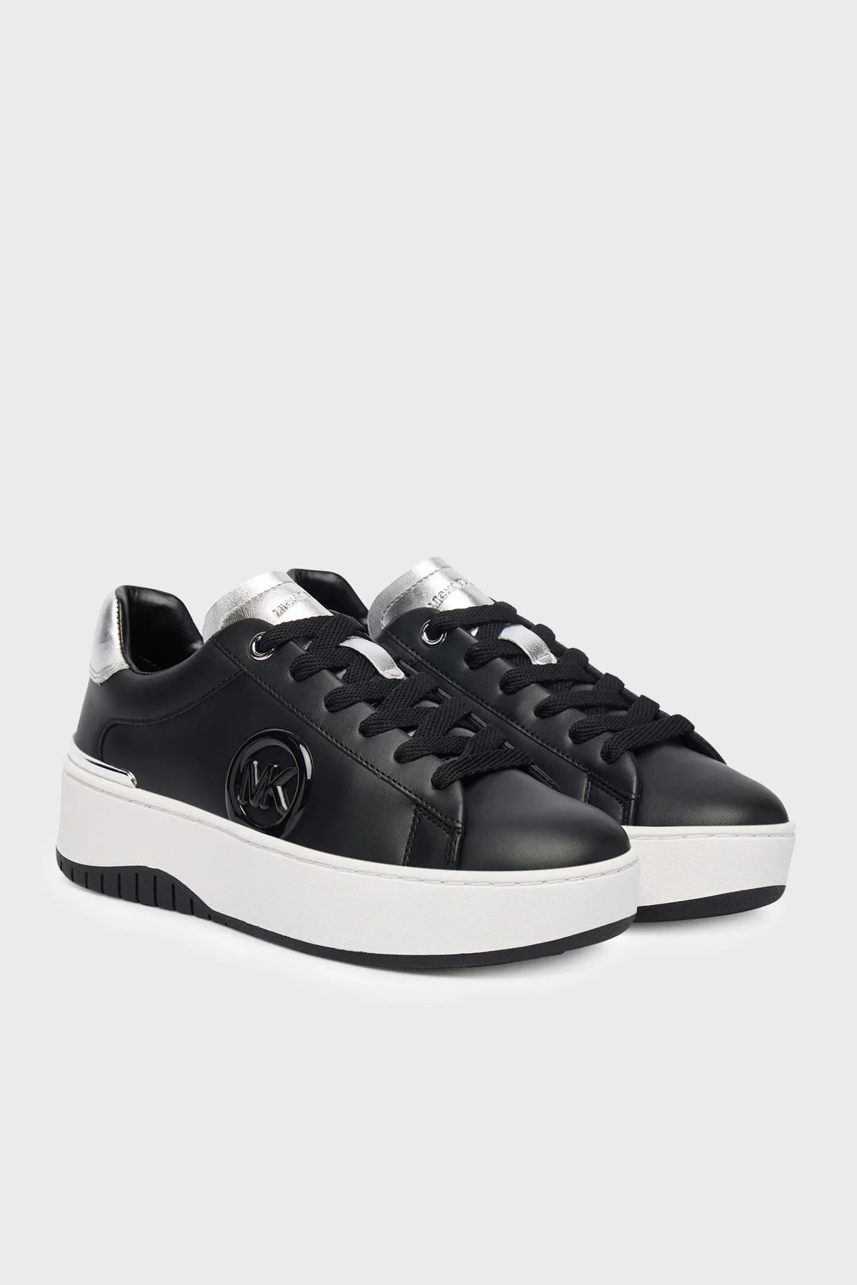 Michael Kors Hakiki Deri Logolu Sneaker 43R6DTFS5L001 Kadın Ayakkabı 43R6DTFS5L 001 SİYAH - 2