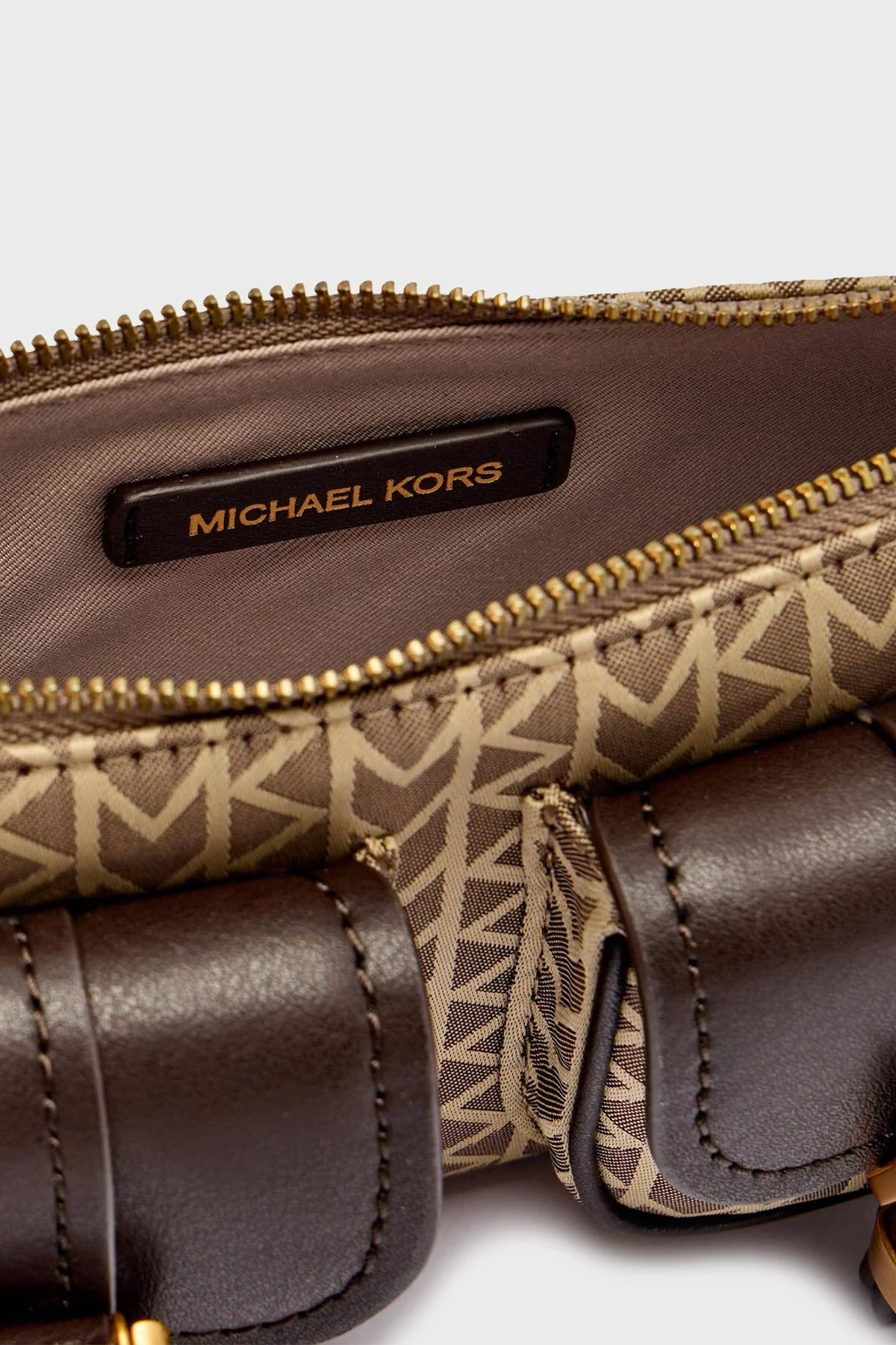 Michael Kors Jakarlı Logo Baskılı Çıkarılabilir Askılı Small 32T5AZCU1O270 Bayan Çanta 32T5AZCU1O 270 KAHVE - 6