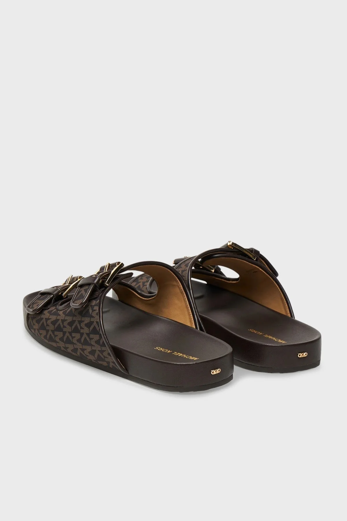 Michael Kors Logo Baskılı Çift Bantlı Kemerli 40T5BYFS1D200 Bayan Terlik 40T5BYFS1D 200 KAHVE - 5
