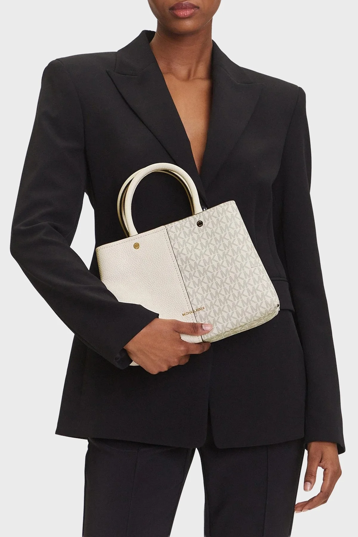 Michael Kors Logo Baskılı Çıkarılabilir Askılı 30T5GFFS2B132 Bayan Çanta 30T5GFFS2B 132 EKRU - 2