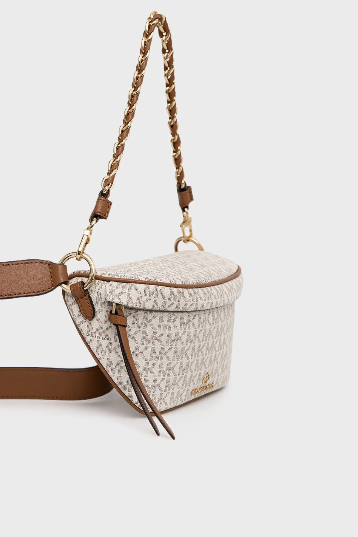 Michael Kors Logo Baskılı Kanvas Çıkarılabilir Zincirli Omuz Askılı 30S2G04M1B149 Bayan Çanta 30S2G04M1B 149 VANİLYA - 3