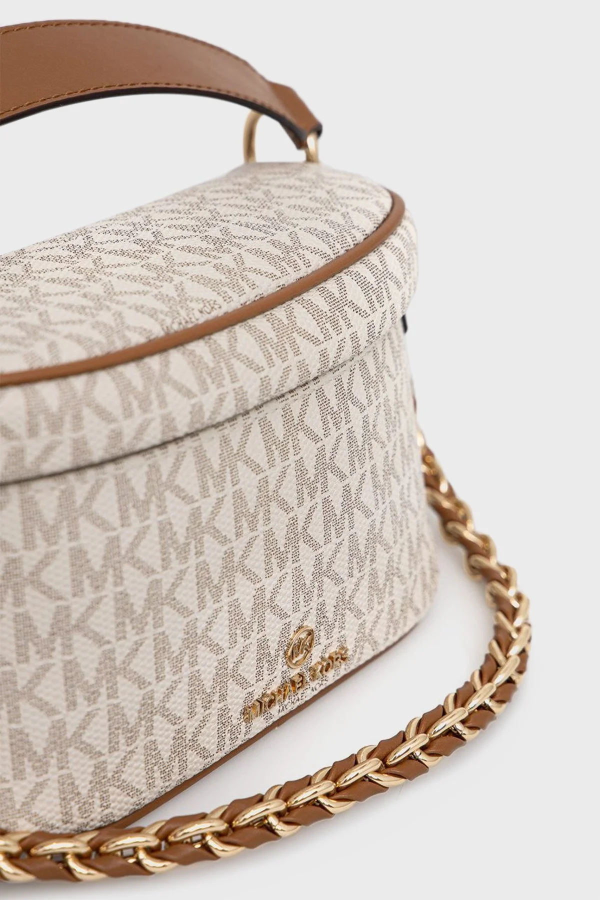 Michael Kors Logo Baskılı Kanvas Çıkarılabilir Zincirli Omuz Askılı 30S2G04M1B149 Bayan Çanta 30S2G04M1B 149 VANİLYA - 5