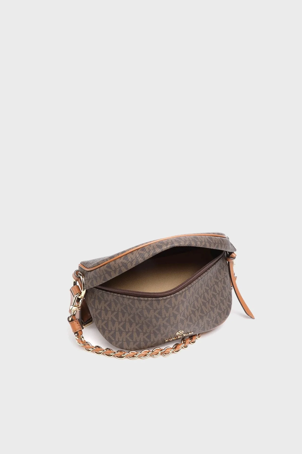 Michael Kors Logo Baskılı Kanvas Çıkarılabilir Zincirli Omuz Askılı 30S2G04M1B252 Bayan Çanta 30S2G04M1B 252 KAHVE - 3