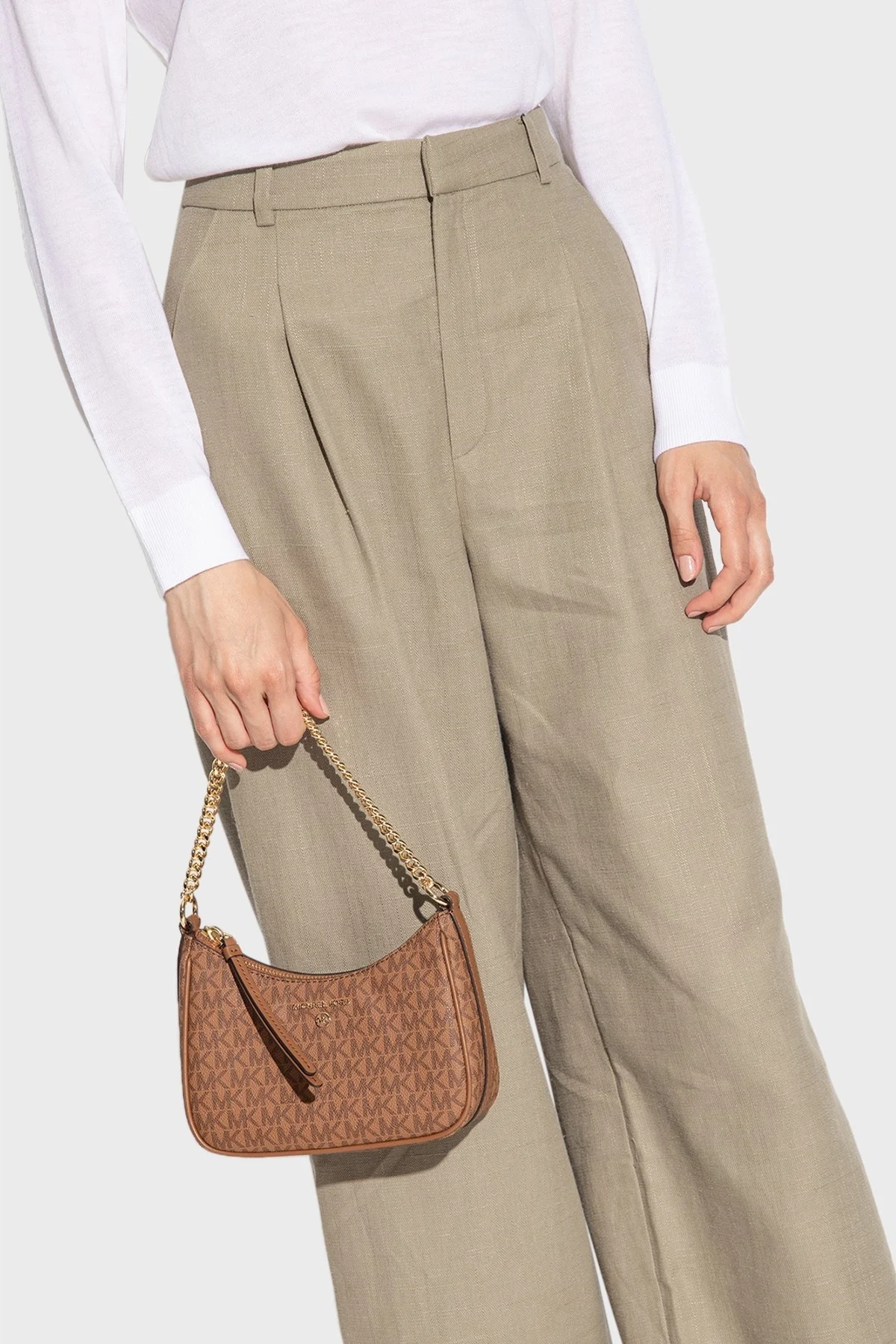 Michael Kors Logo Baskılı Kanvas Zincirli Jet Set 32H1GT9C1V230 Bayan Çanta 32H1GT9C1V 230 TABA - 2