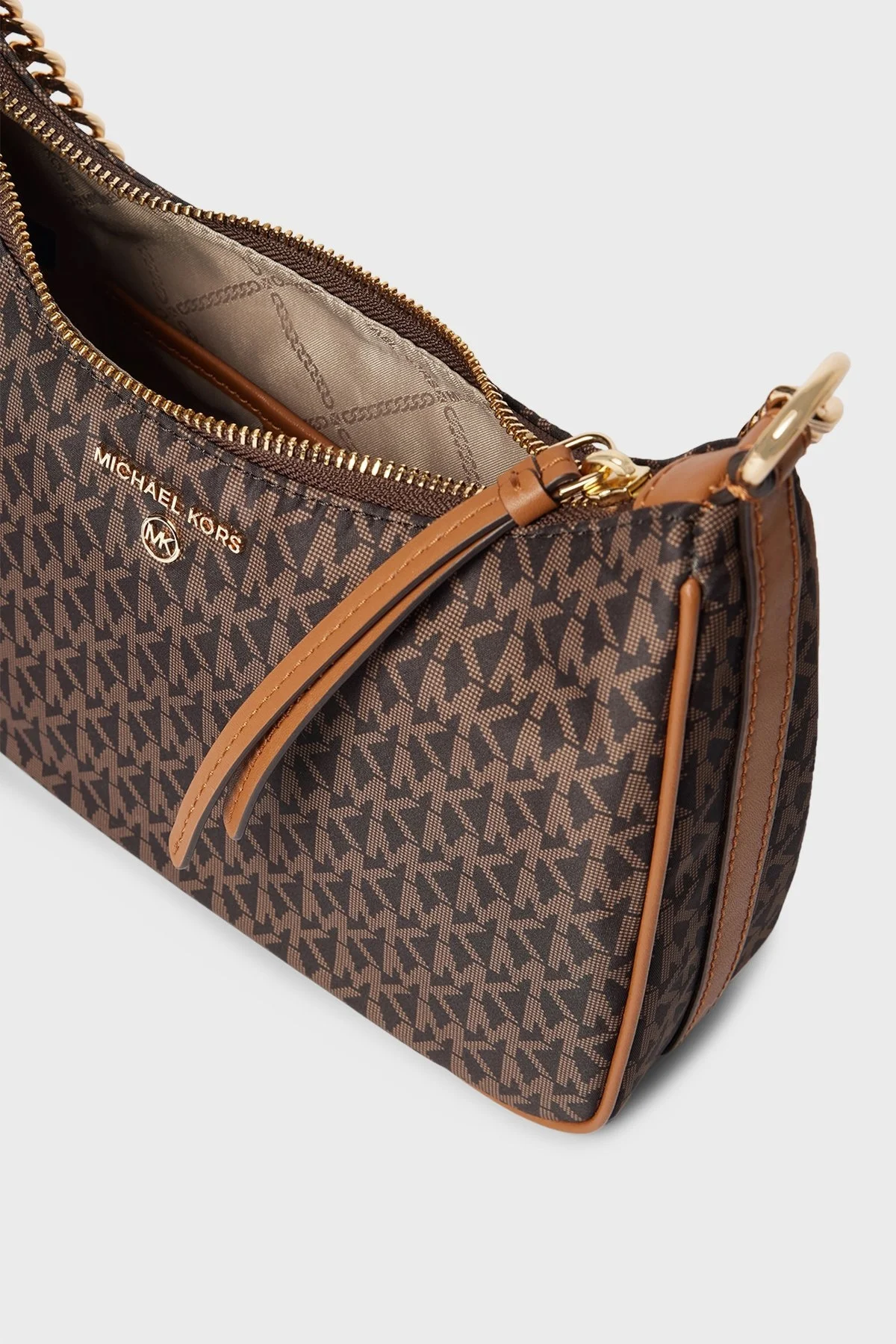 Michael Kors Logo Baskılı Kanvas Zincirli Jet Set 32R3GT9C8B252 Bayan Çanta 32R3GT9C8B 252 KAHVE - 5