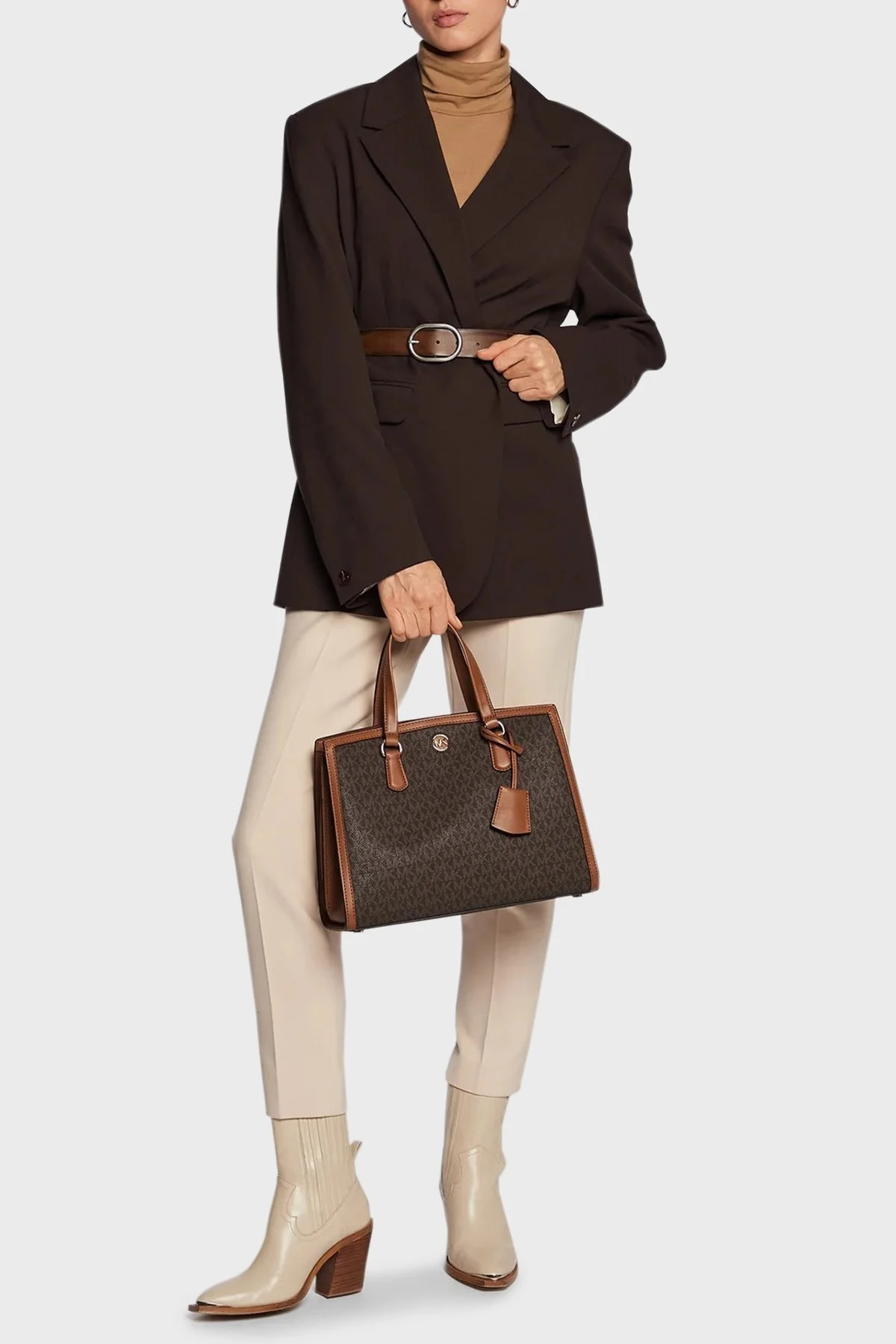 Michael Kors Logolu 30F2G7CS2B Bayan Çanta 30F2G7CS2B BRN ACORN KAHVE - 2