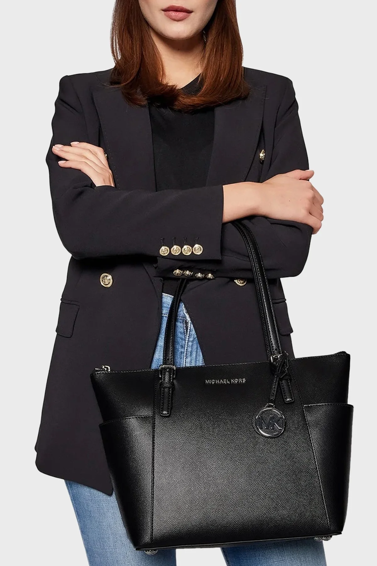 Michael Kors Logolu 30F2STTT8L001 Bayan Çanta 30F2STTT8L 001 SİYAH - 2