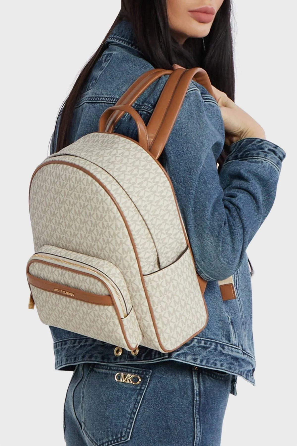 Michael Kors Logolu 30S4G8XB2B149 Bayan Sırt Çantası 30S4G8XB2B 149 EKRU - 2