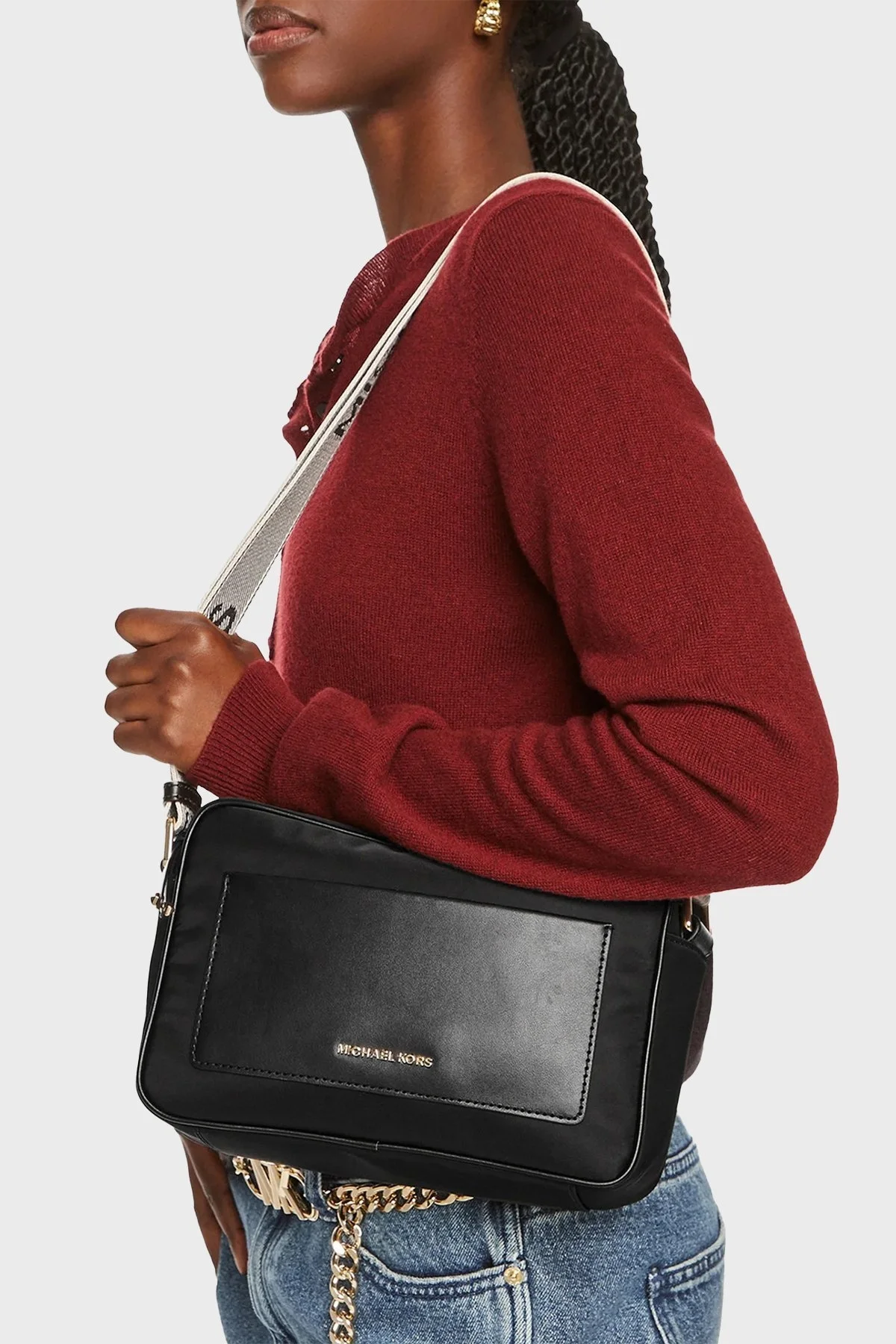 Michael Kors Logolu Ayarlanabilir Askılı 32F3GJ6C7I001 Bayan Çanta 32F3GJ6C7I 001 SİYAH - 8