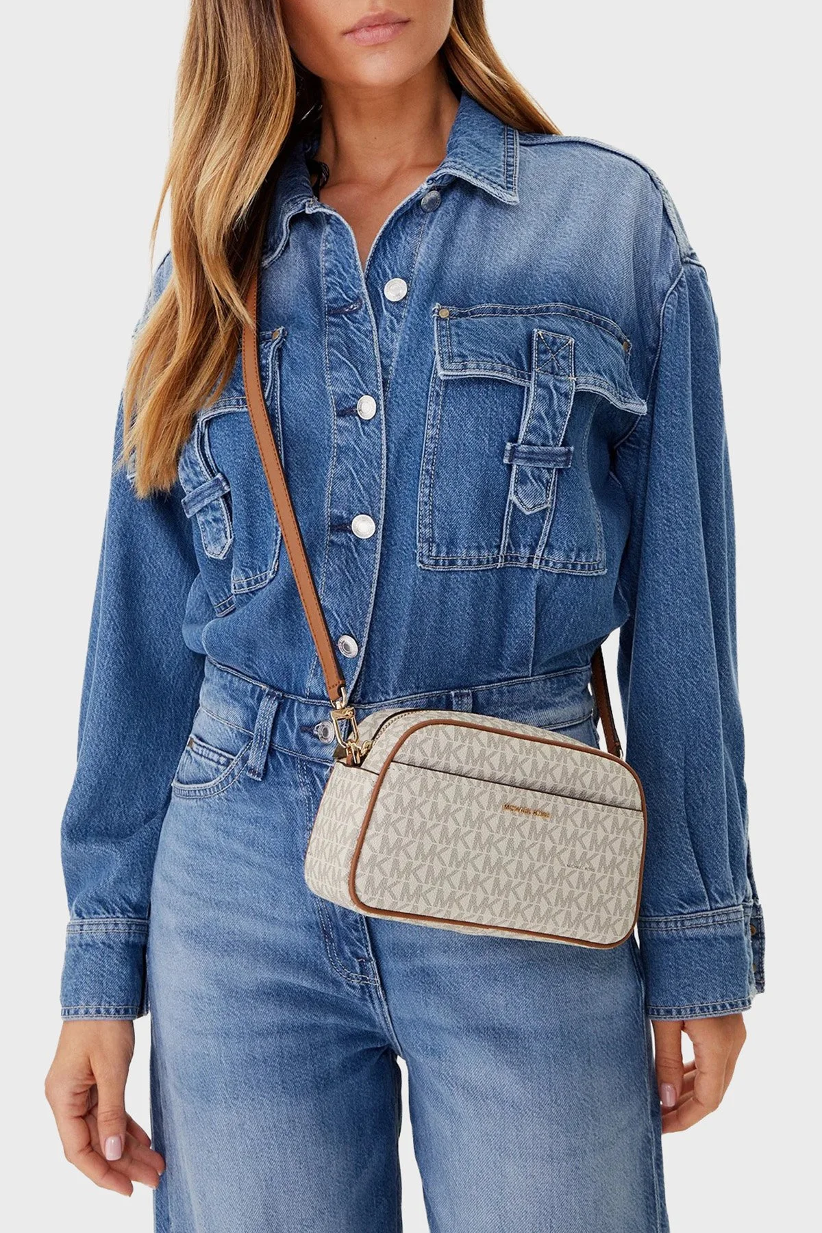 Michael Kors Logolu Ayarlanabilir Askılı 32F5GJ6C5B149 Bayan Çanta 32F5GJ6C5B 149 EKRU - 2