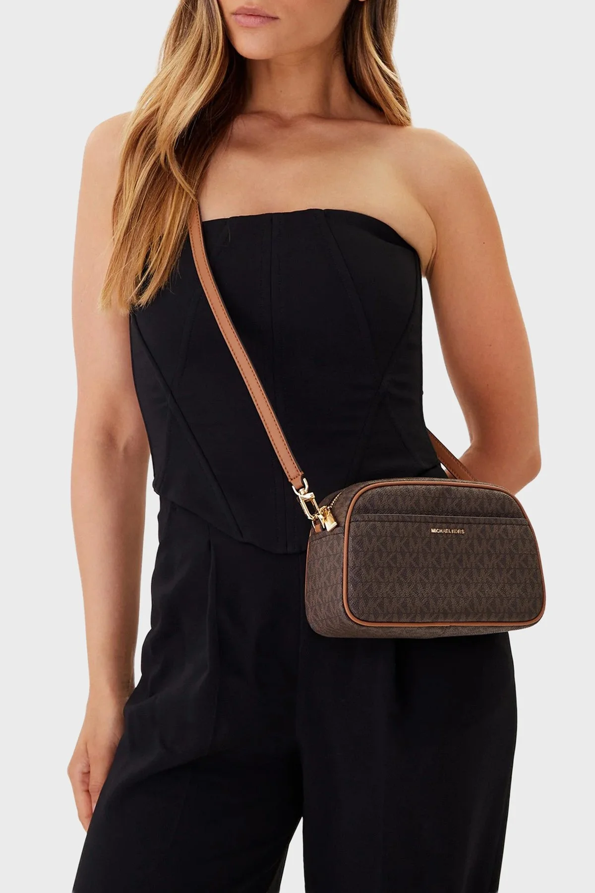 Michael Kors Logolu Ayarlanabilir Askılı 32F5GJ6C5B252 Bayan Çanta 32F5GJ6C5B 252 KAHVE - 2