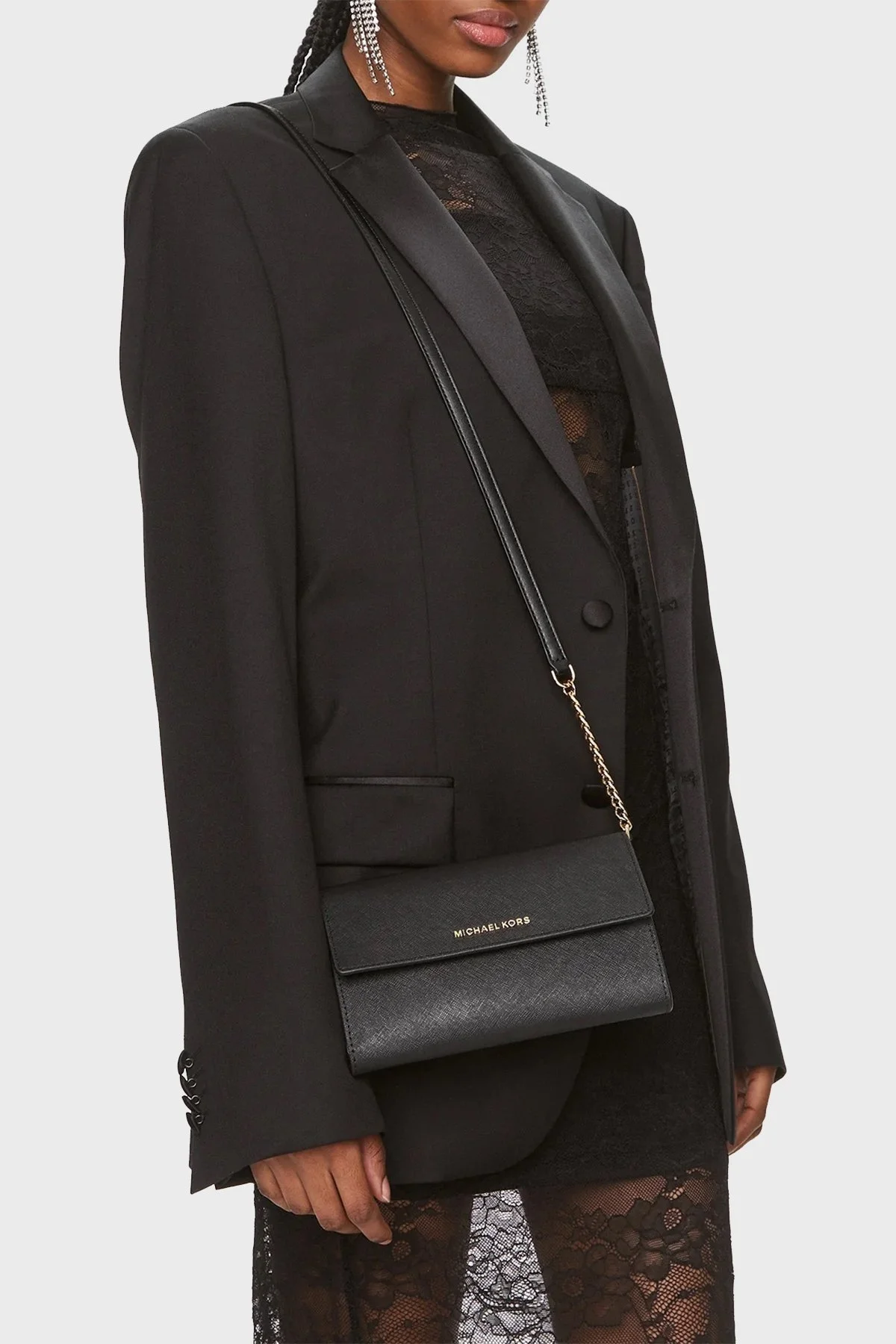 Michael Kors Logolu Ayarlanabilir Askılı 32R4GJ6C9L001 Bayan Çanta 32R4GJ6C9L 001 SİYAH - 7