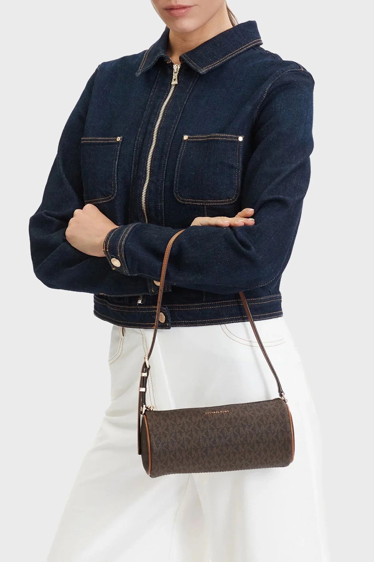 Michael Kors Logolu Ayarlanabilir Askılı 32S6GZYC1B252 Kadın Çanta 32S6GZYC1B 252 Kahve - 2