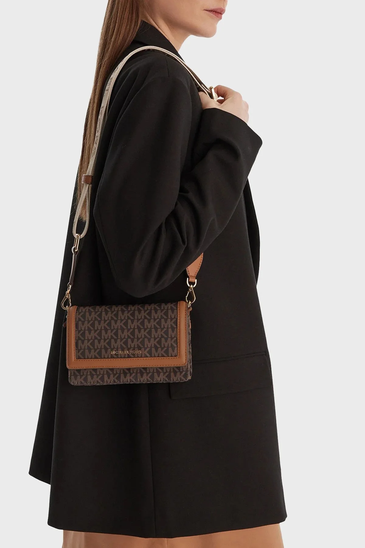 Michael Kors Logolu Ayarlanabilir Askılı 32T4GJ6C1O252 Bayan Çanta 32T4GJ6C1O 252 KAHVE - 2