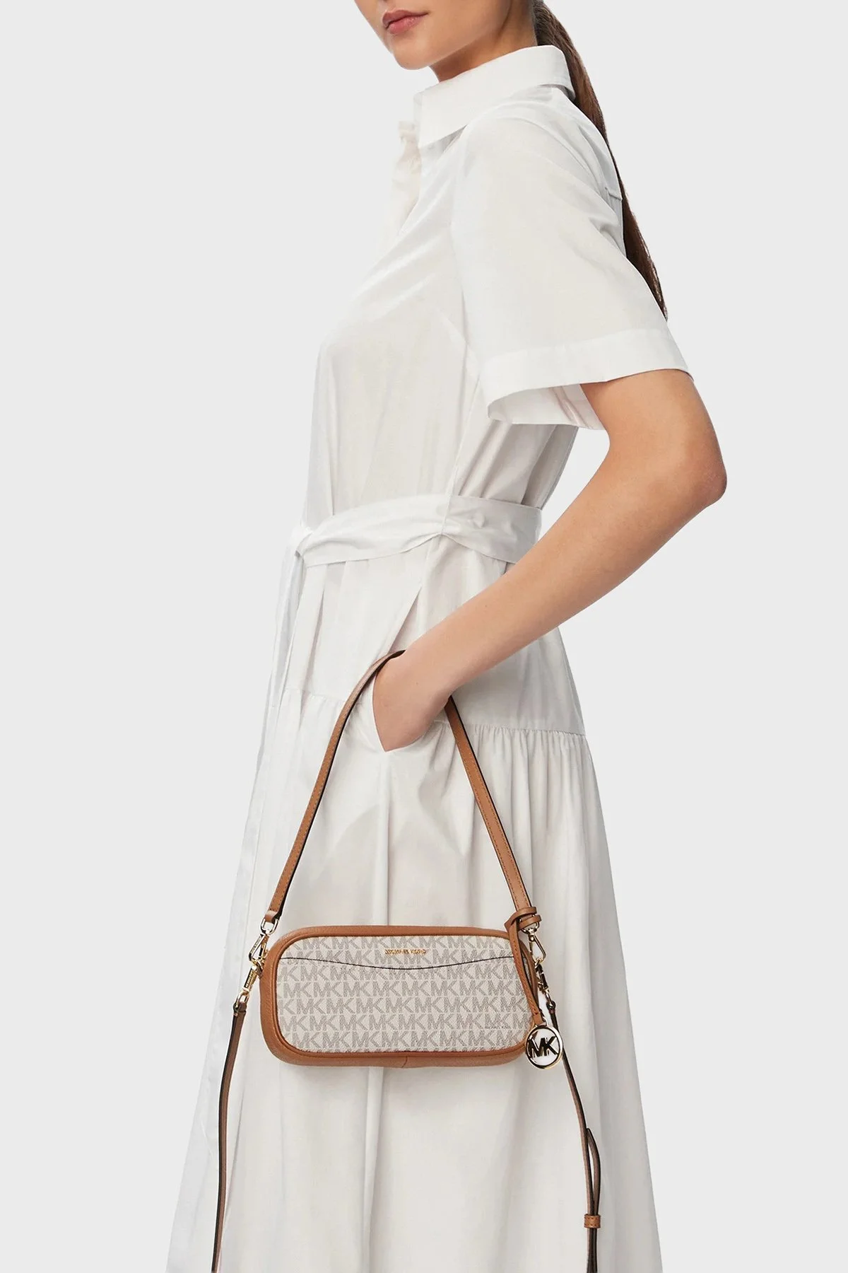 Michael Kors Logolu Ayarlanabilir Askılı 32T6GX5C1B149 Kadın Çanta 32T6GX5C1B 149 Ekru - 2