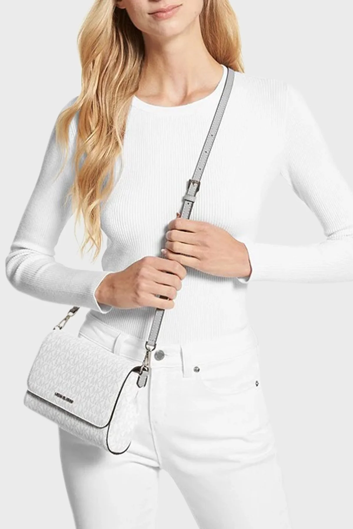 Michael Kors Logolu Ayarlanabilir Askılı 35S9STTC6B119 Bayan Çanta 35S9STTC6B 119 BEYAZ - 2