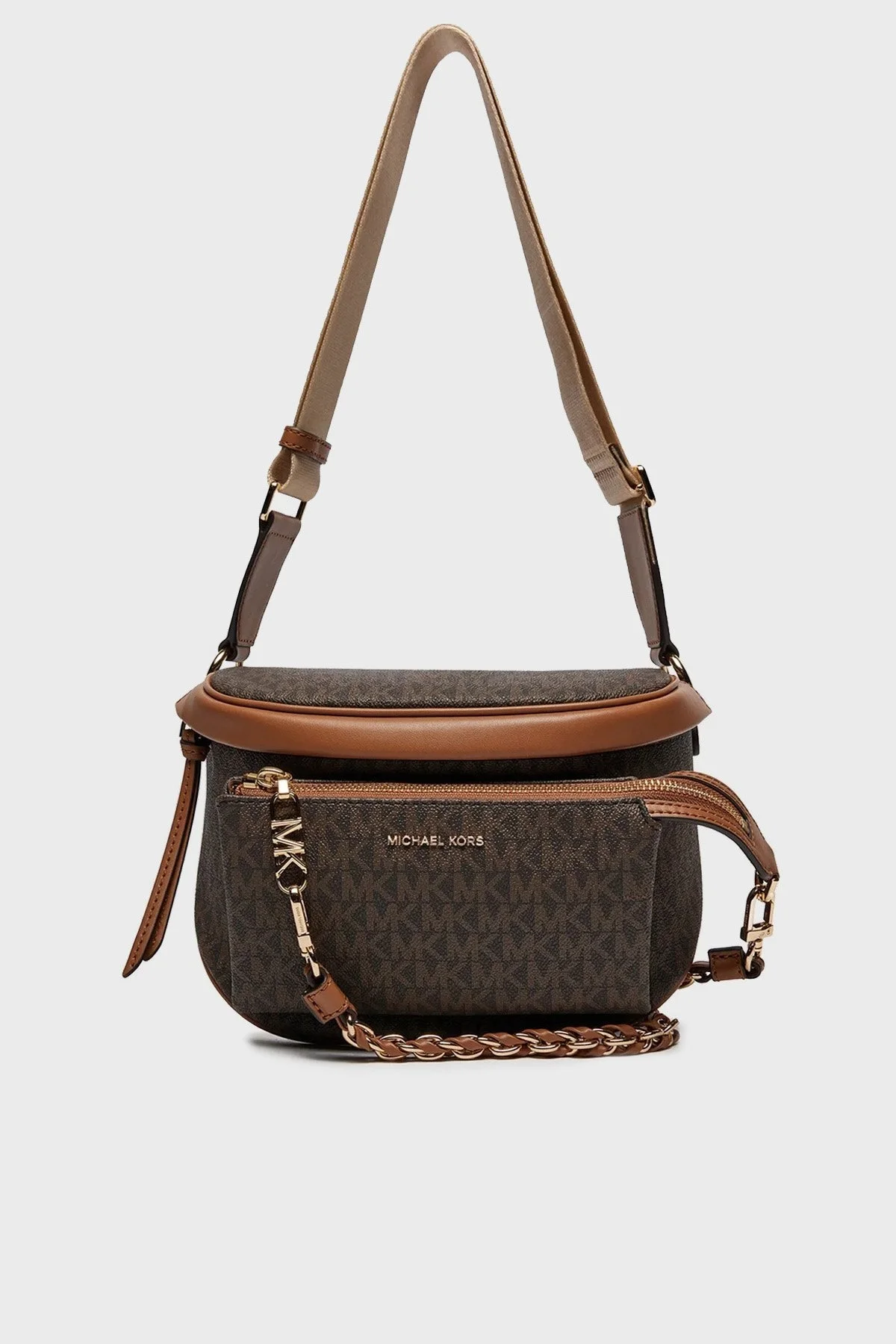 Michael Kors Logolu Ayarlanabilir Omuz Askılı 30S4G04M0B252 Bayan Çanta 30S4G04M0B 252 KAHVE - 4