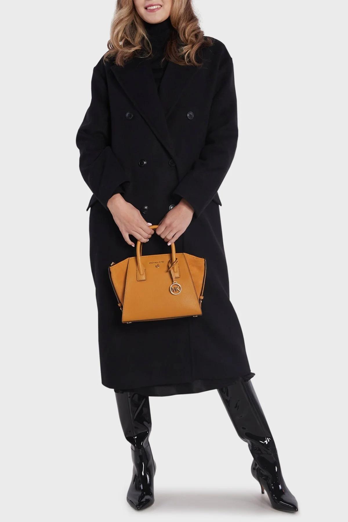 Michael Kors Logolu Ayarlanabilir Omuz Askılı Deri 30F2G4VS1L Bayan Çanta 30F2G4VS1L MARI GOLD HARDAL - 2