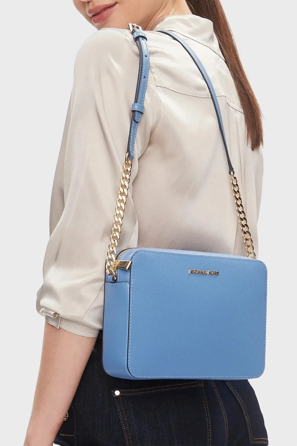 Michael Kors Logolu Ayarlanabilir Omuz Askılı Deri 32S4GTVC3L457 Bayan Çanta 32S4GTVC3L 457 MAVİ - 2