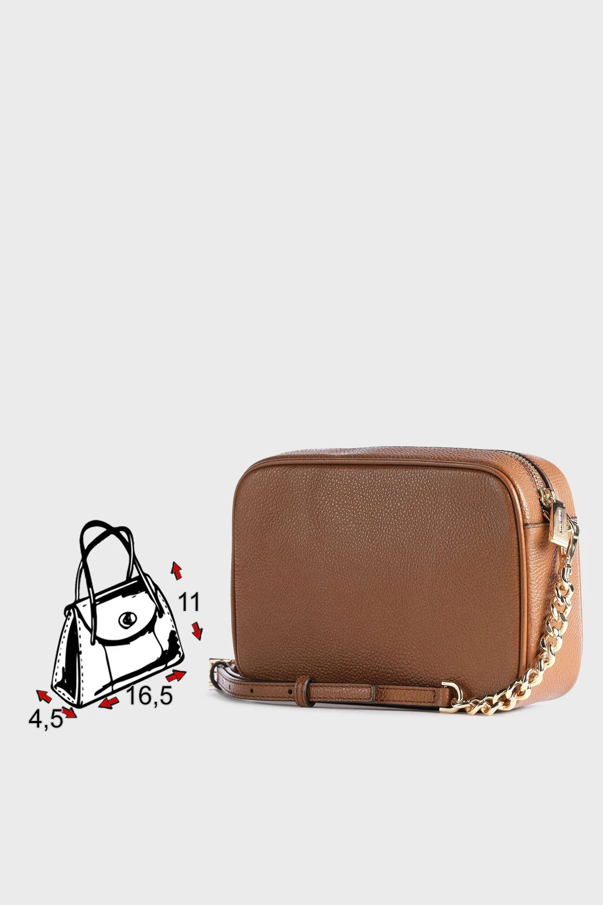 Michael Kors Logolu Ayarlanabilir Uzatma Askılı % 100 Deri Jet Set Bayan Çanta 32F7GGNM8L 230 TABA - 5