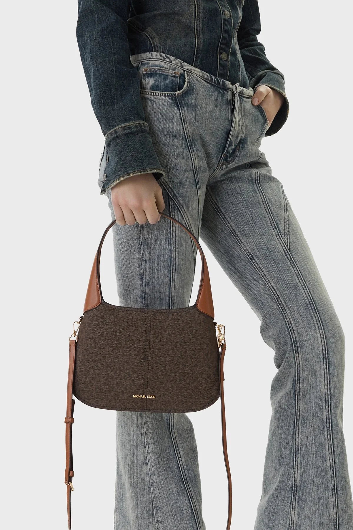 Michael Kors Logolu Ayarlanabilir ve Çıkarılabilir Askılı 30R6G0XL1B252 Kadın Çanta 30R6G0XL1B 252 KAHVE - 2