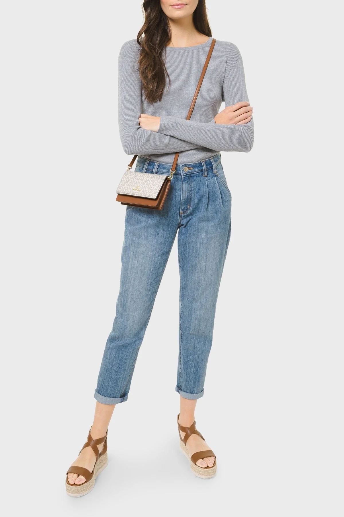 Michael Kors Logolu Ayarlanabilir ve Çıkarılabilir Askılı 32S1GT9C2B149 Bayan Çanta 32S1GT9C2B 149 EKRU - 2