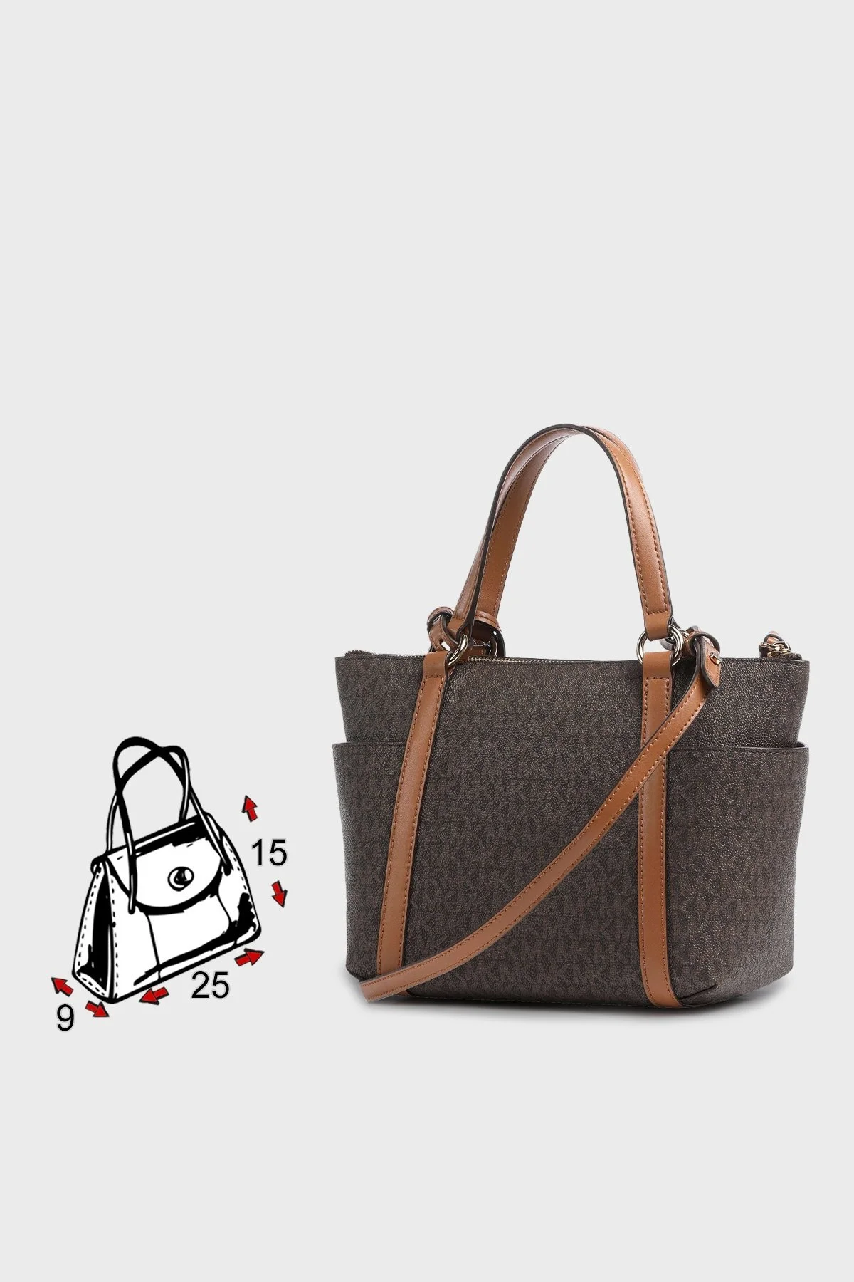 Michael Kors Çıkarılabilir Uzatma Askılı Sullivan 30T0GNXT1B252 Bayan Çanta 30T0GNXT1B 252 KAHVE - 5