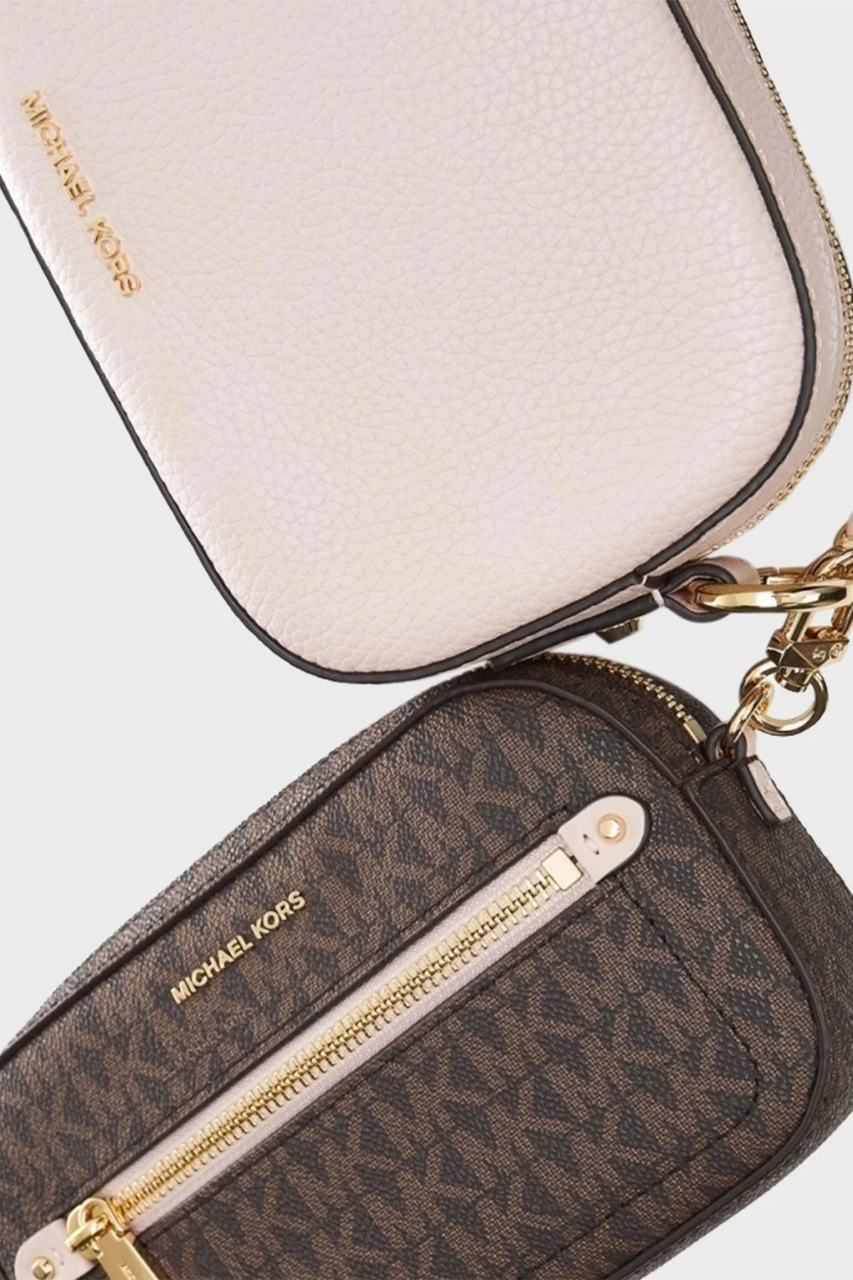 Michael Kors Logolu Ayrılabilir Ön Bölmeli Zincir Askılı Hakiki Deri Bayan Çanta 32R3GJ6C4L 266 Kahve-Pudra - 6