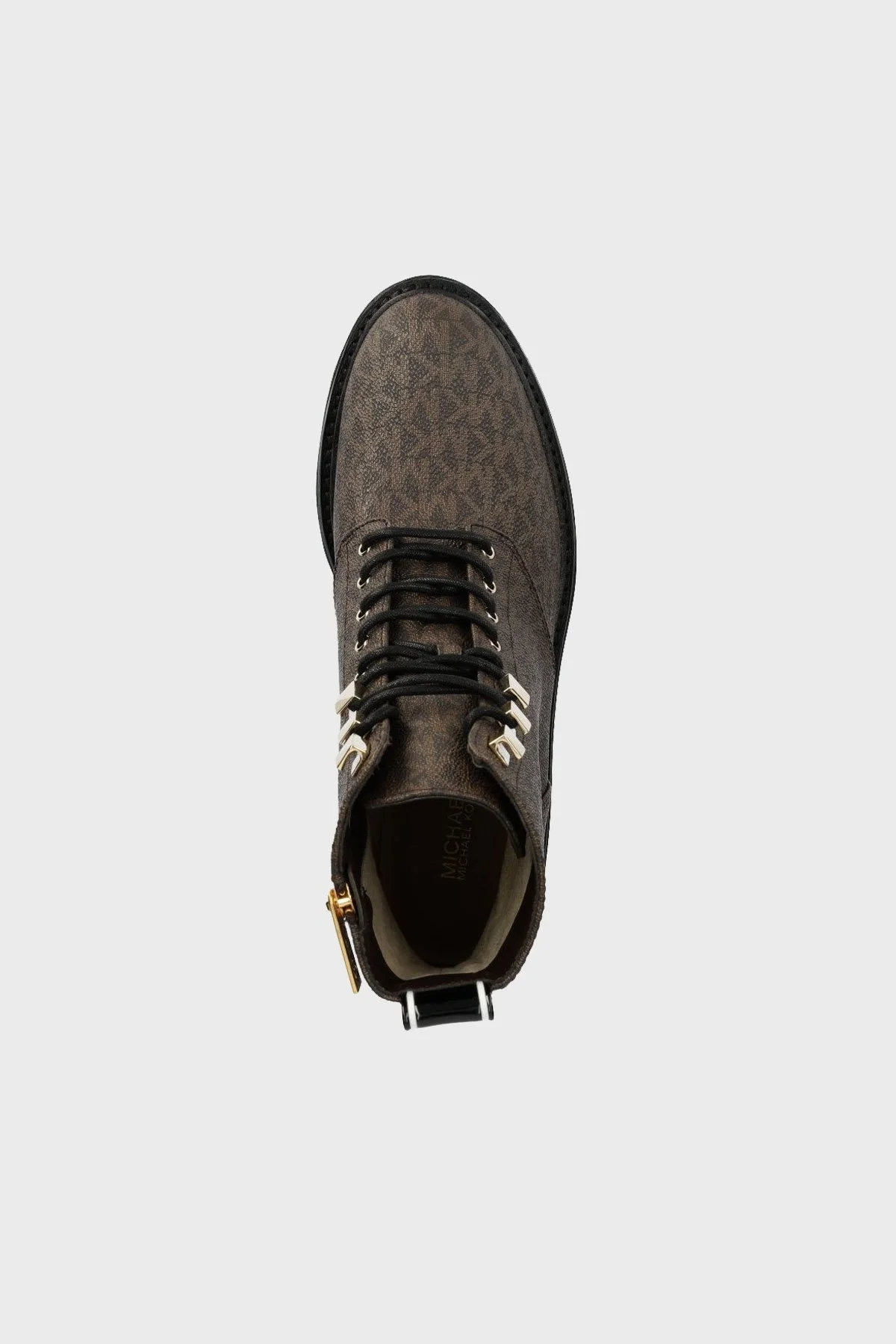 Michael Kors Logolu Bağcıklı Deri 40F2HSFE6B200 Bayan Bot 40F2HSFE6B 200 KAHVE - 4