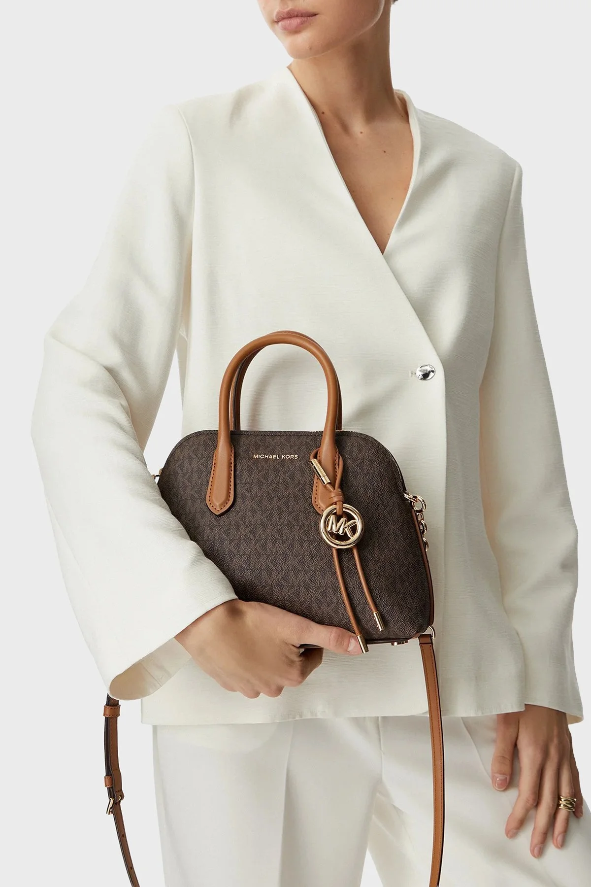 Michael Kors Logolu Çıkarılabilir Askılı 30T6GX4S2B252 Kadın Çanta 30T6GX4S2B 252 Kahve - 2