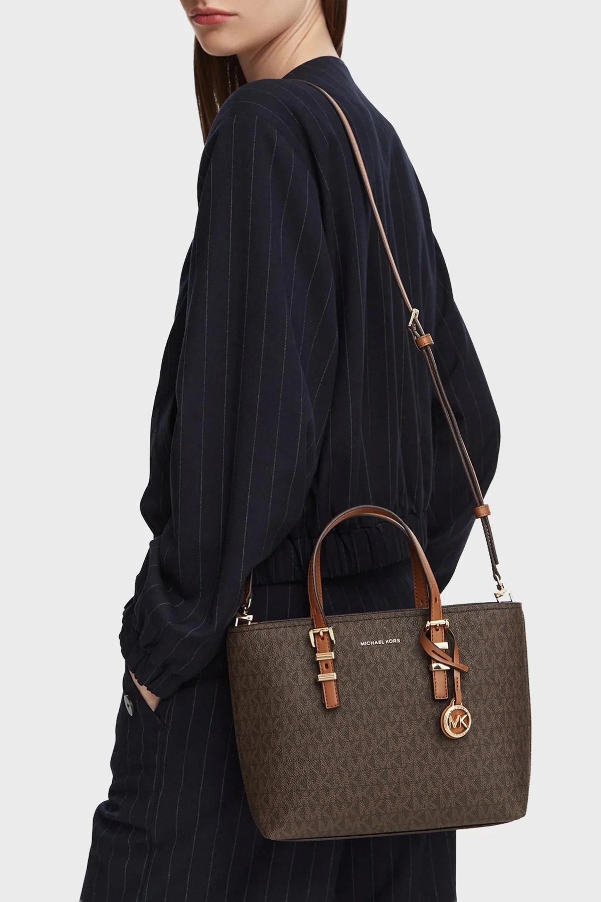 Michael Kors Logolu Çıkarılabilir Askılı 32S6GQNC0L252 Kadın Çanta 32S6GQNC0L 252 Kahve - 2